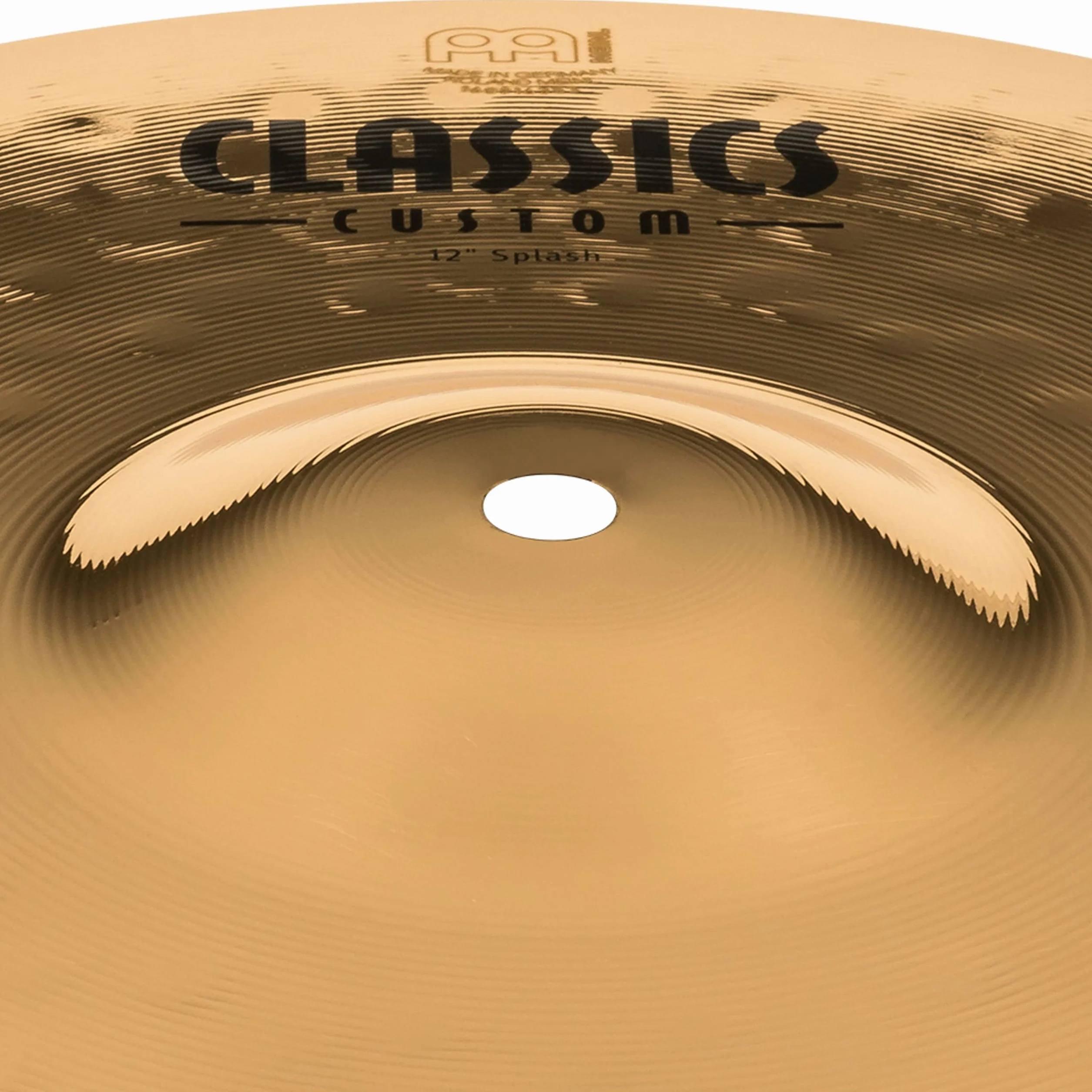 Meinl Cymbals Classics Custom Brilliant Plato Splash de 12 pulgadas (30,48cm) Platillos de Batería - Bronce B12, Acabado Brillante (CC12S-B)