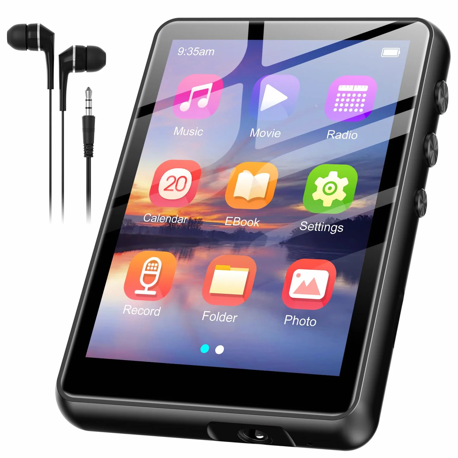 SWOFY 128GB Reproductor MP3 SWOFY Bluetooth 5.3, Batería 300mAh, Pantalla Táctil Mini 2,4 Pulgadas, Soporta Tarjeta TF de hasta 128 GB (Negro)