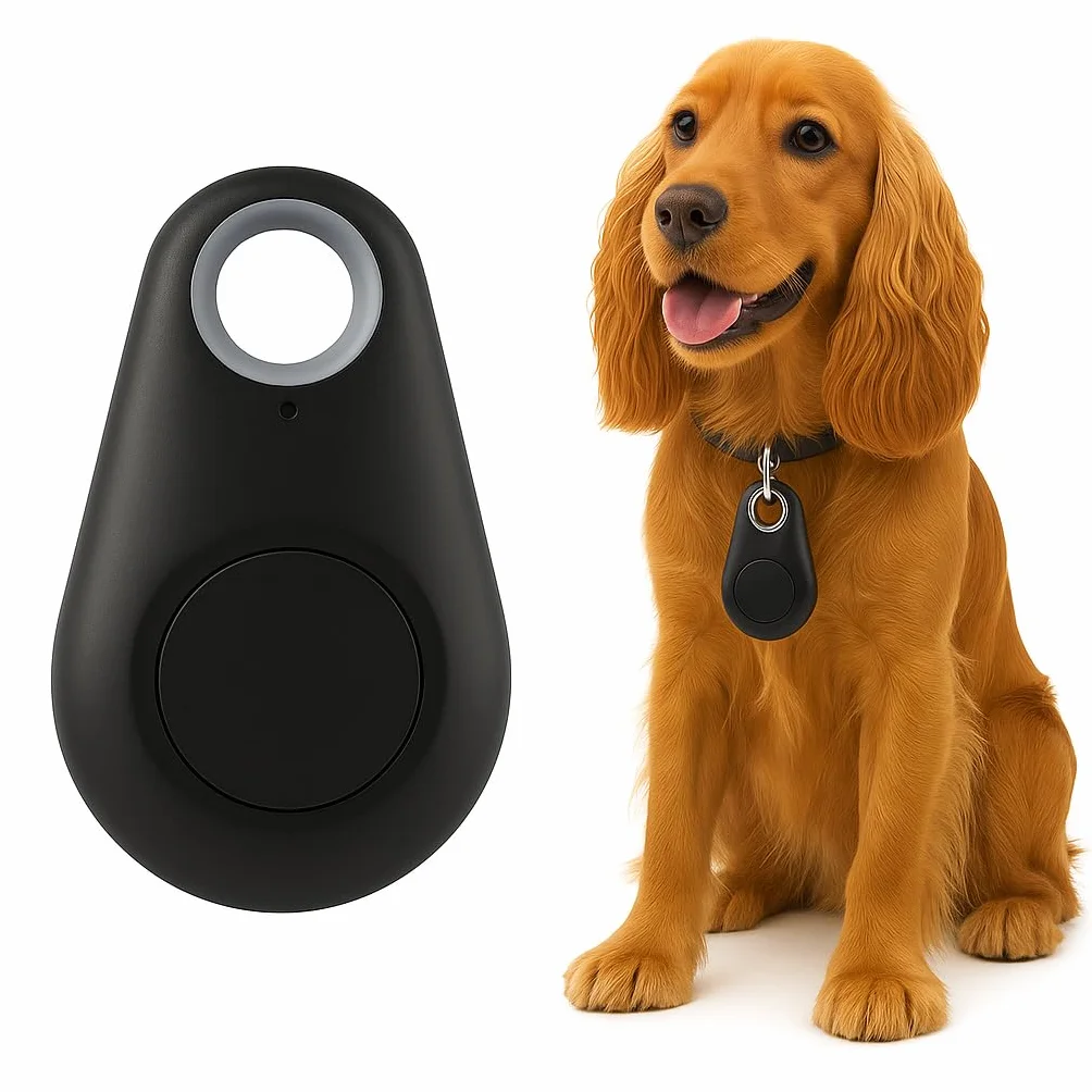 Rastreador GPS Bluetooth con Alarma Antipérdida Localizador Inteligente para Mascotas App Móvil Geocercas Batería Larga Duración