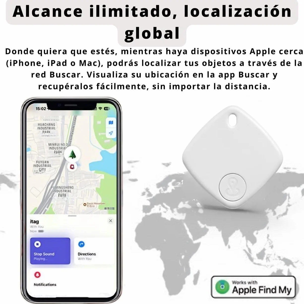 Pack 4 Air Smart Tag Apple Solo iOS Rastreador GPS Mini Bluetooth Localizador iPhone Tracker