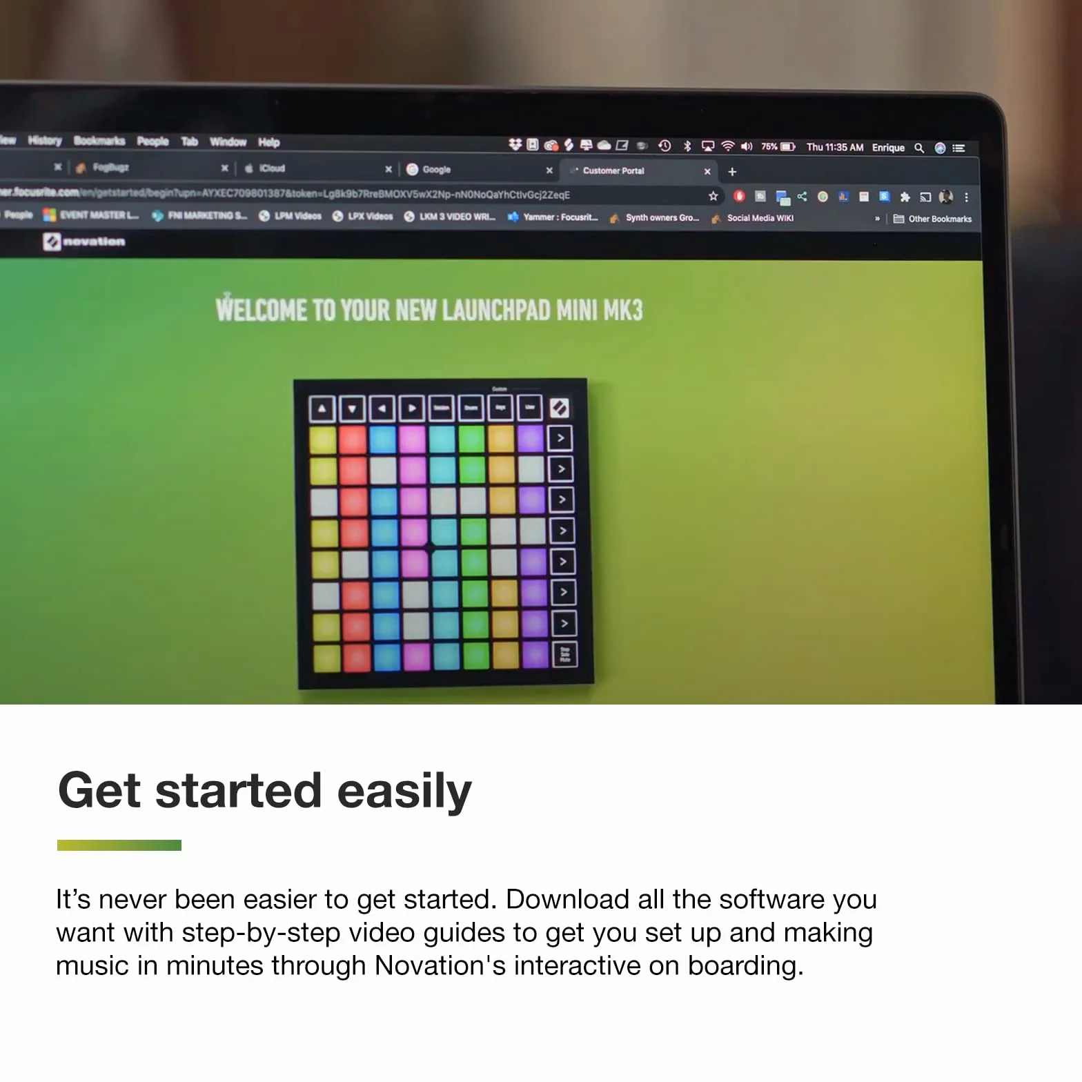Novation Launchpad Mini [MK3] — Panel portátil MIDI con 64 almohadillas, panel controlador con USB para actuaciones de Ableton Live y Logic Pro