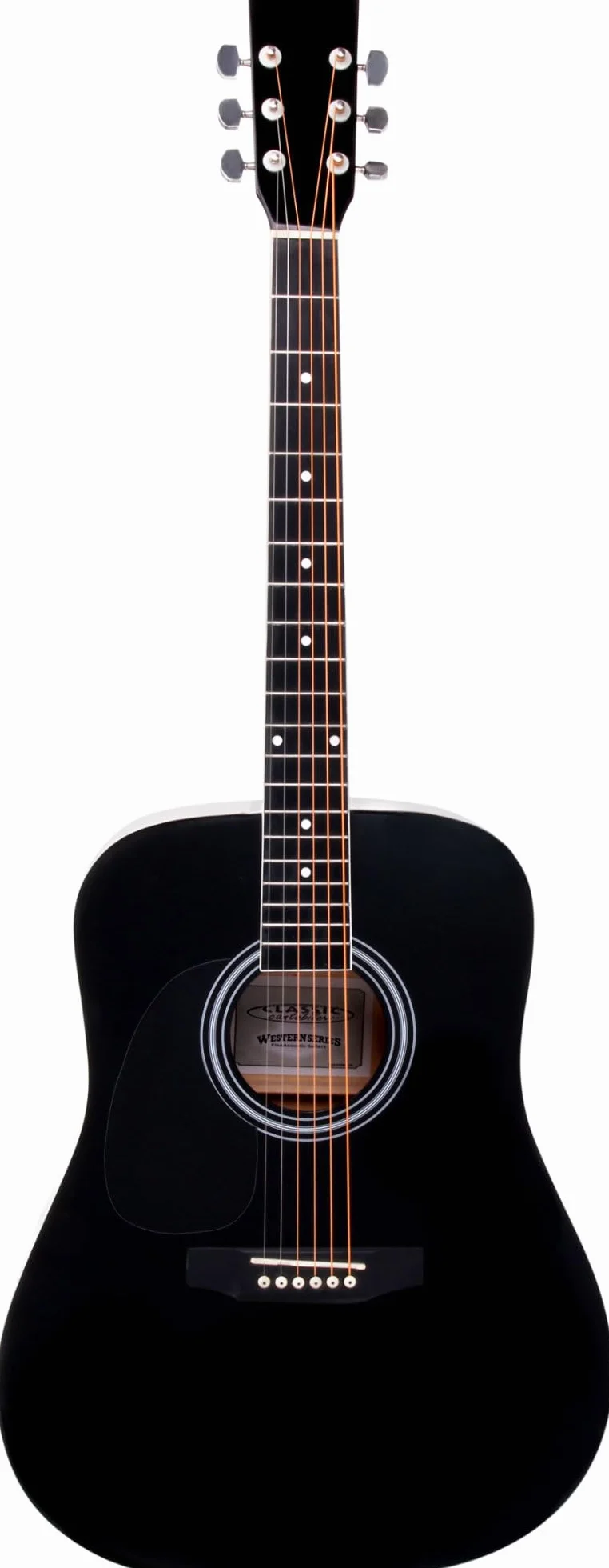 Classic Cantabile WS-10BK-LH Guitarra Western para zurdos (Dreadnought, acústica western, cuerdas de acero, principiantes y avanzados, zurdo) negra