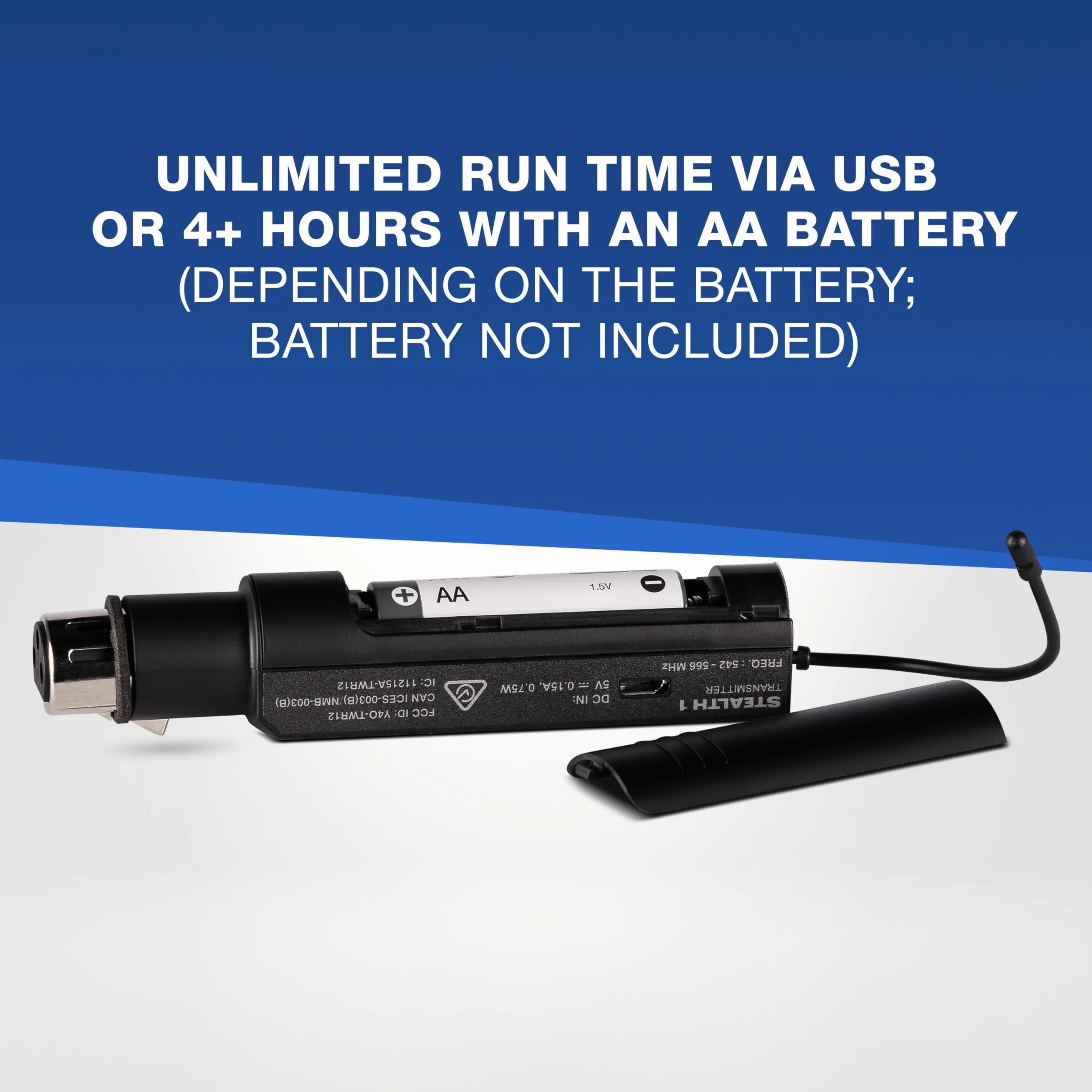 Alto Stealth 1 Sistema de Audio Inalámbrico Mono XLR UHF, Transmisor/Receptor para Altavoces Autoamplificados, Mesa de Mezclas y Micrófonos Dinámicos