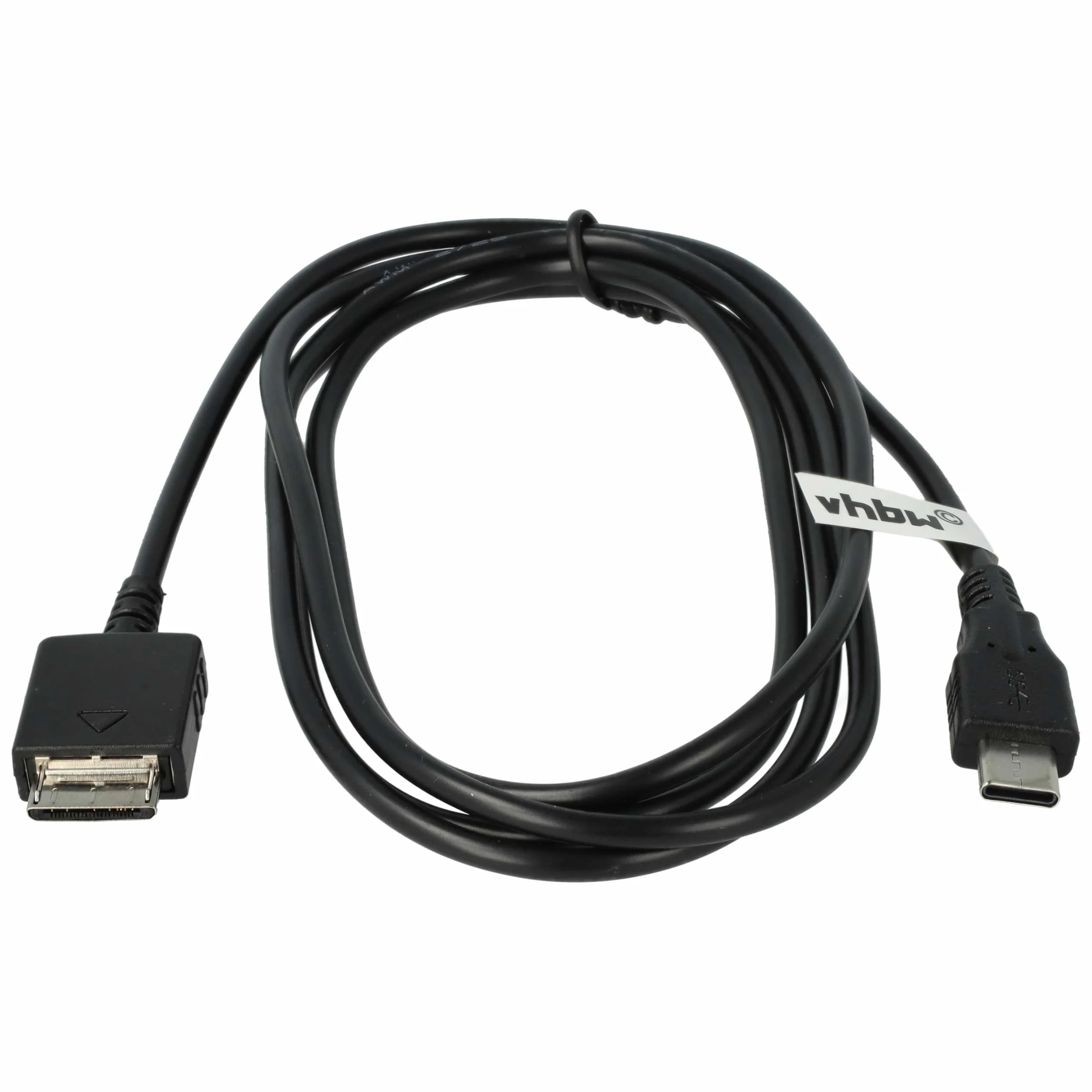 vhbw Cable de datos USB-C compatible con Sony Walkman NW-S715F, NW-S716F, NW-S706F, NW-S718, NW-S736F, NW-S738F reproductor MP3 - negro, 150 cm