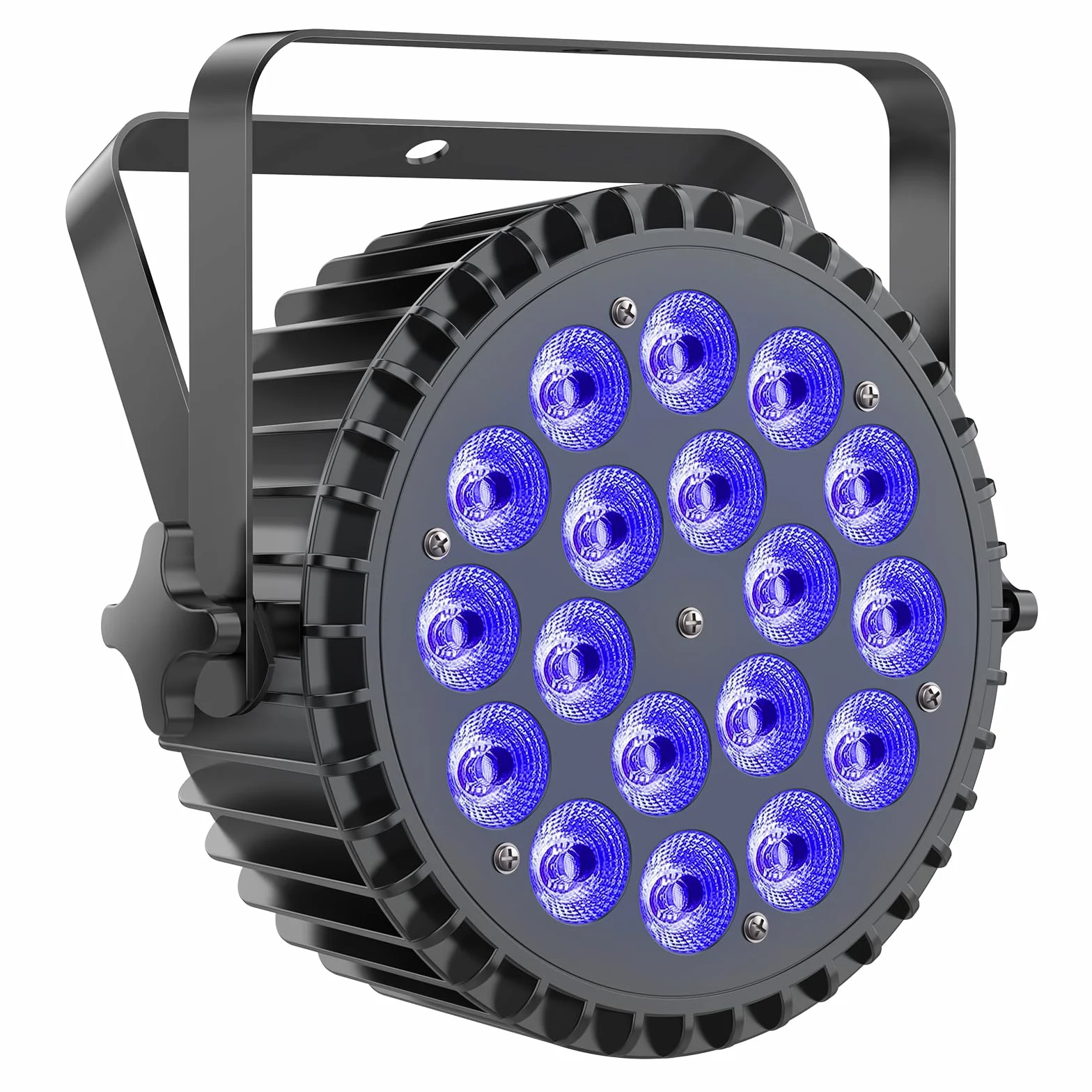 RGBWA UV Focos Par LED 200W, 18 LED Luces Escenario 7/10CH con Estroboscópica y Activación Sonido, Luces Discoteca para Espectáculos Bares Fiestas Bodas Halloween