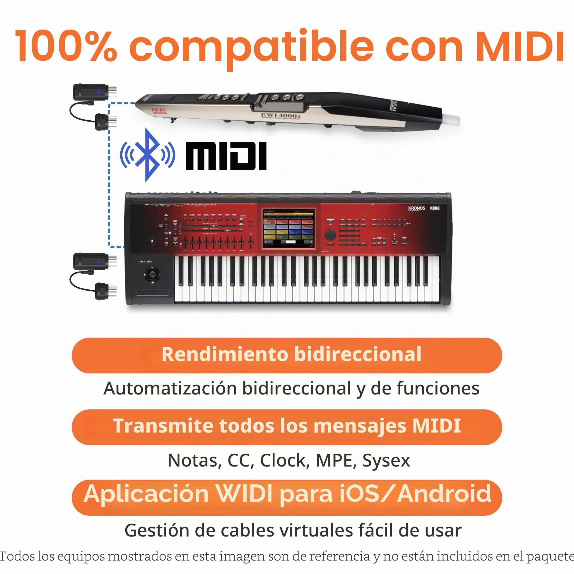 CME WIDI Master – Adaptador Bluetooth MIDI Premium con DIN de 5 Pines, Latencia Ultrabaja de 3 ms, Alimentación Directa por MIDI Out sin Batería | DIN de 5 pines, latencia ultra baja de 3 ms, sin batería, alimentado a través de salida MIDI