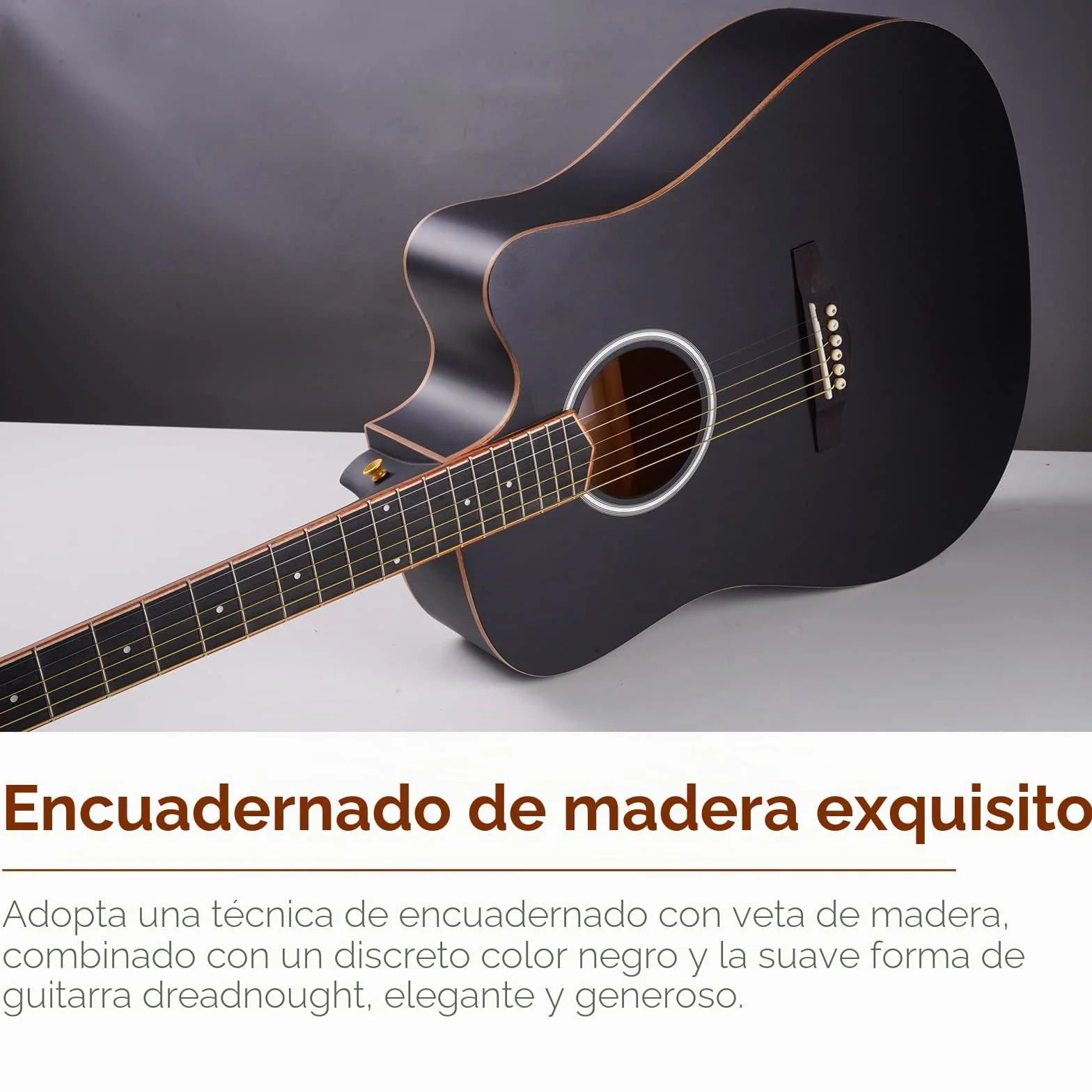 Vangoa 4/4 Guitarra Electroacústica 41 Pulgadas Cutaway Guitarras Acústicas con Cuerdas Metálicas, Ecualizador de 4 bandas, Kits Para Principiantes, Negro
