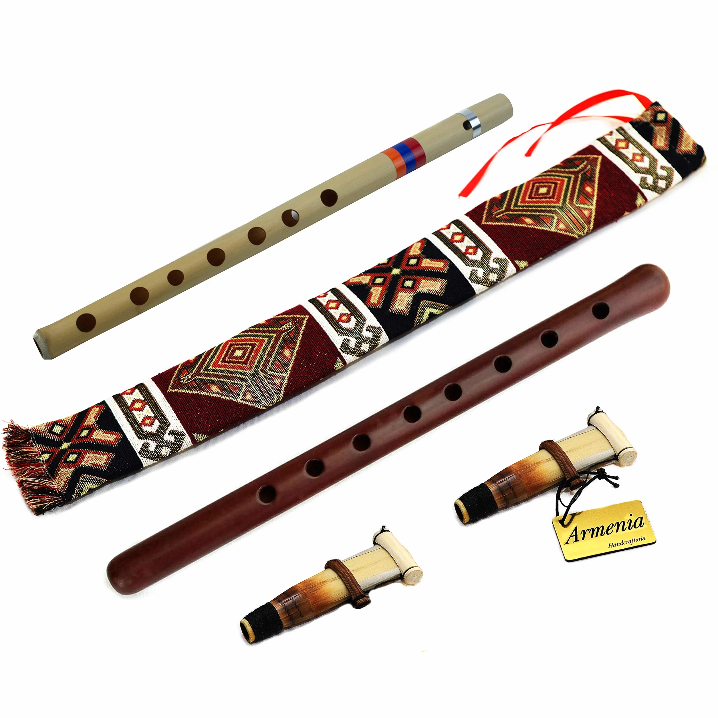 Duduk armenio armenio de madera de albaricoque Oboe Flauta Balaban profesional Woodwind instrumento – Nacional de regalo caso y bonito llavero de Armenia, jugar instrucciones