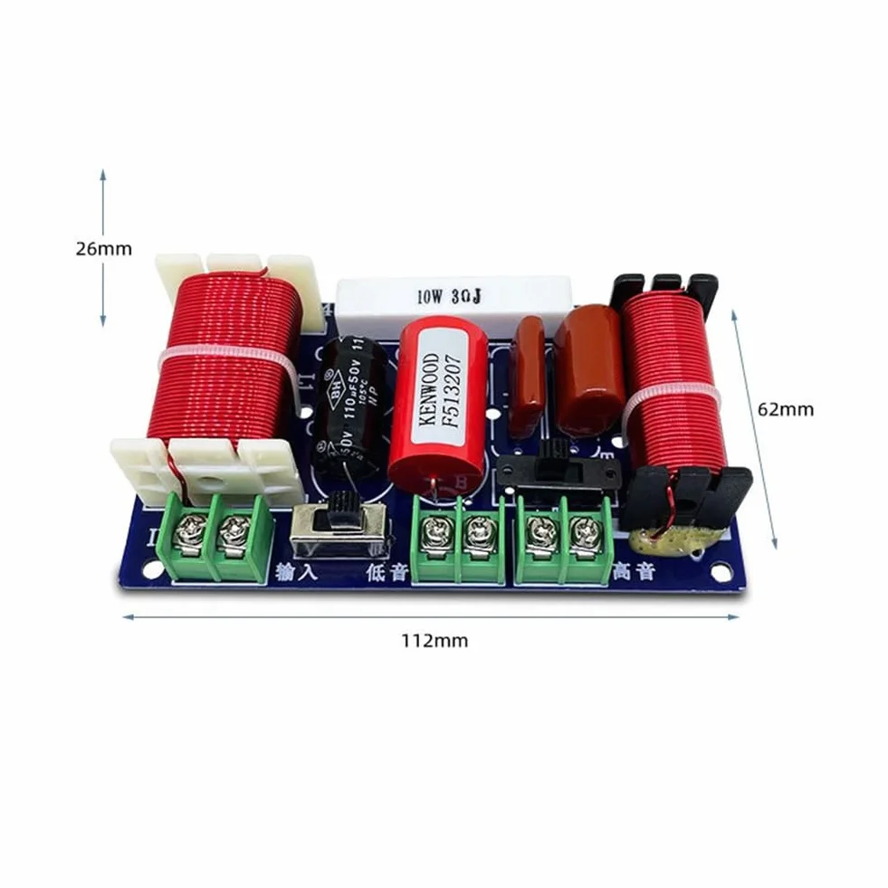 Divisor de Frecuencia 2 Vías 250W 2500Hz-3000Hz Crossover Audio Altavoz DIY
