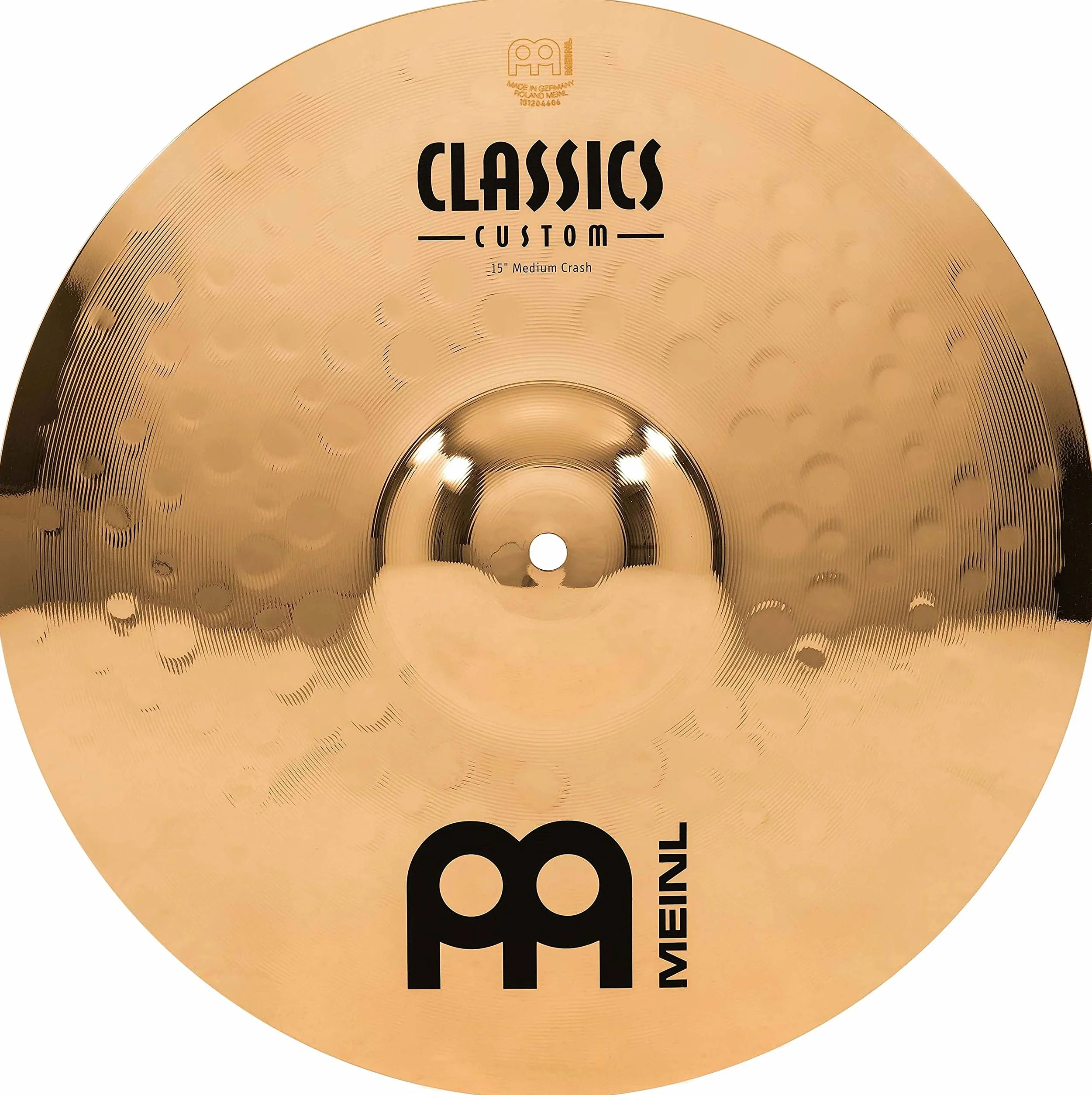 Meinl Cymbals Classics Custom Brilliant Plato Crash Medium de 15 pulgadas (38,10cm) Platillos de Batería - Pareja - Bronce B12, Acabado Brillante (CC15MC-B)