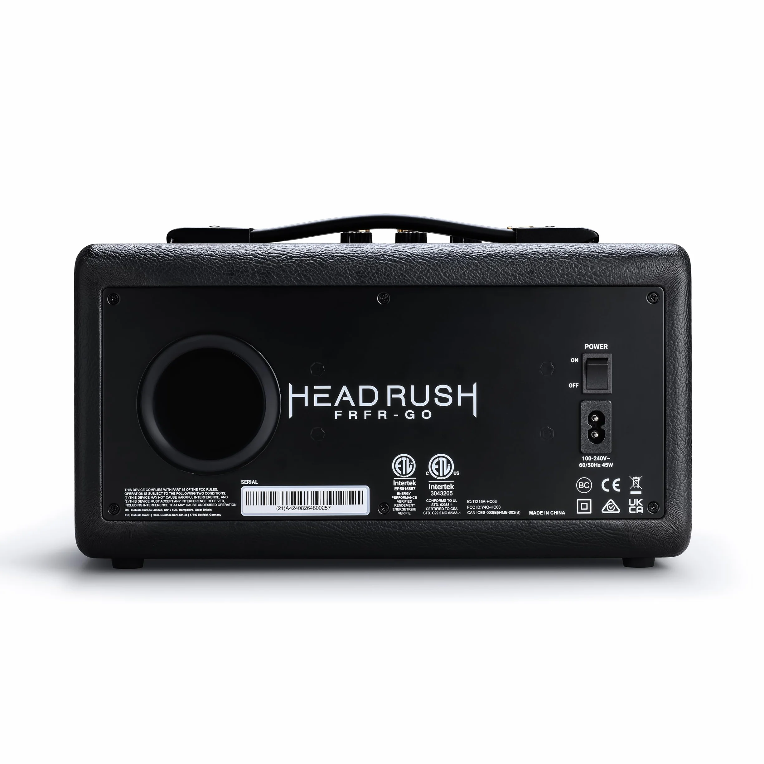 HeadRush FRFR-GO - Amplificador 30W para Guitarra Electrica y Bajo con Altavoces duales 3", Bluetooth y Batería Recargable, para Pedales de Modelado