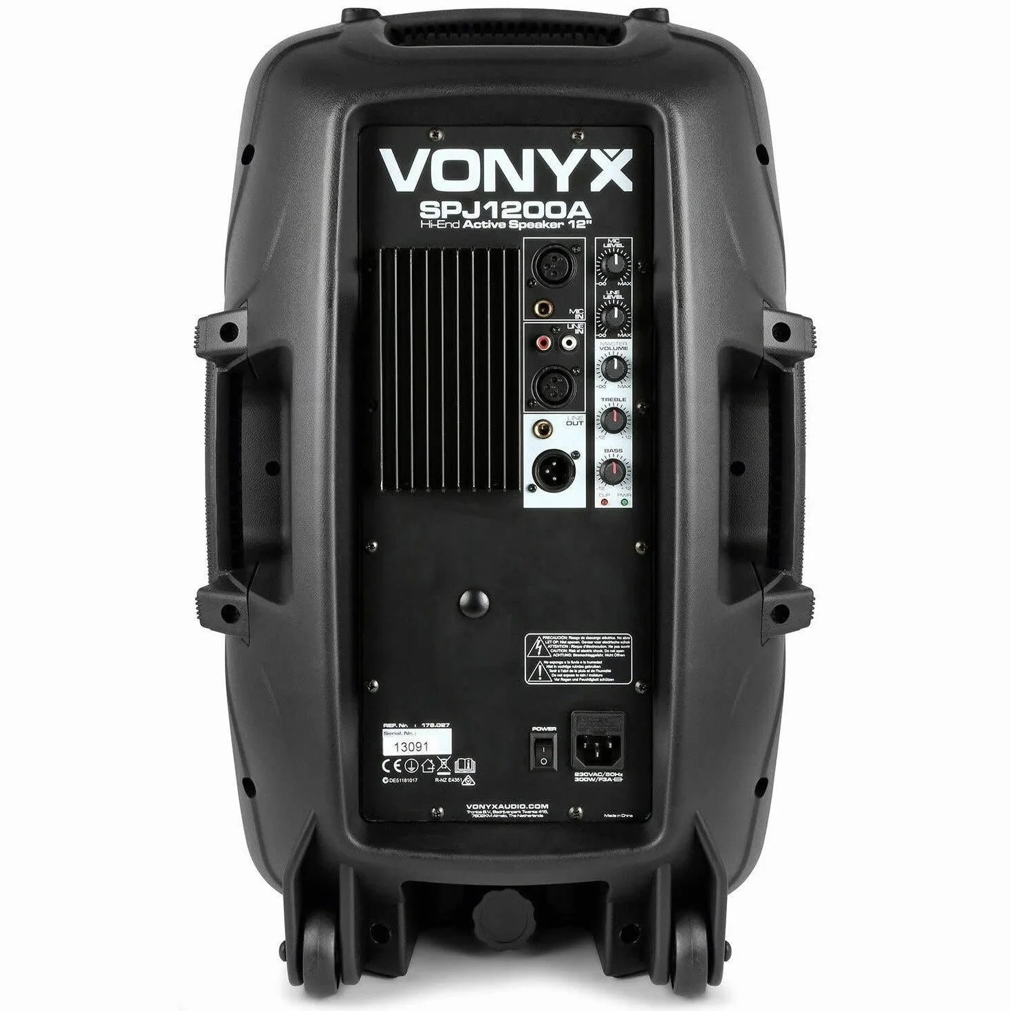 Vonyx SPJ-1200A Altavoz Activo de 600 W con woofer de 12 Pulgadas - Adecuado para música, Canto y discursos