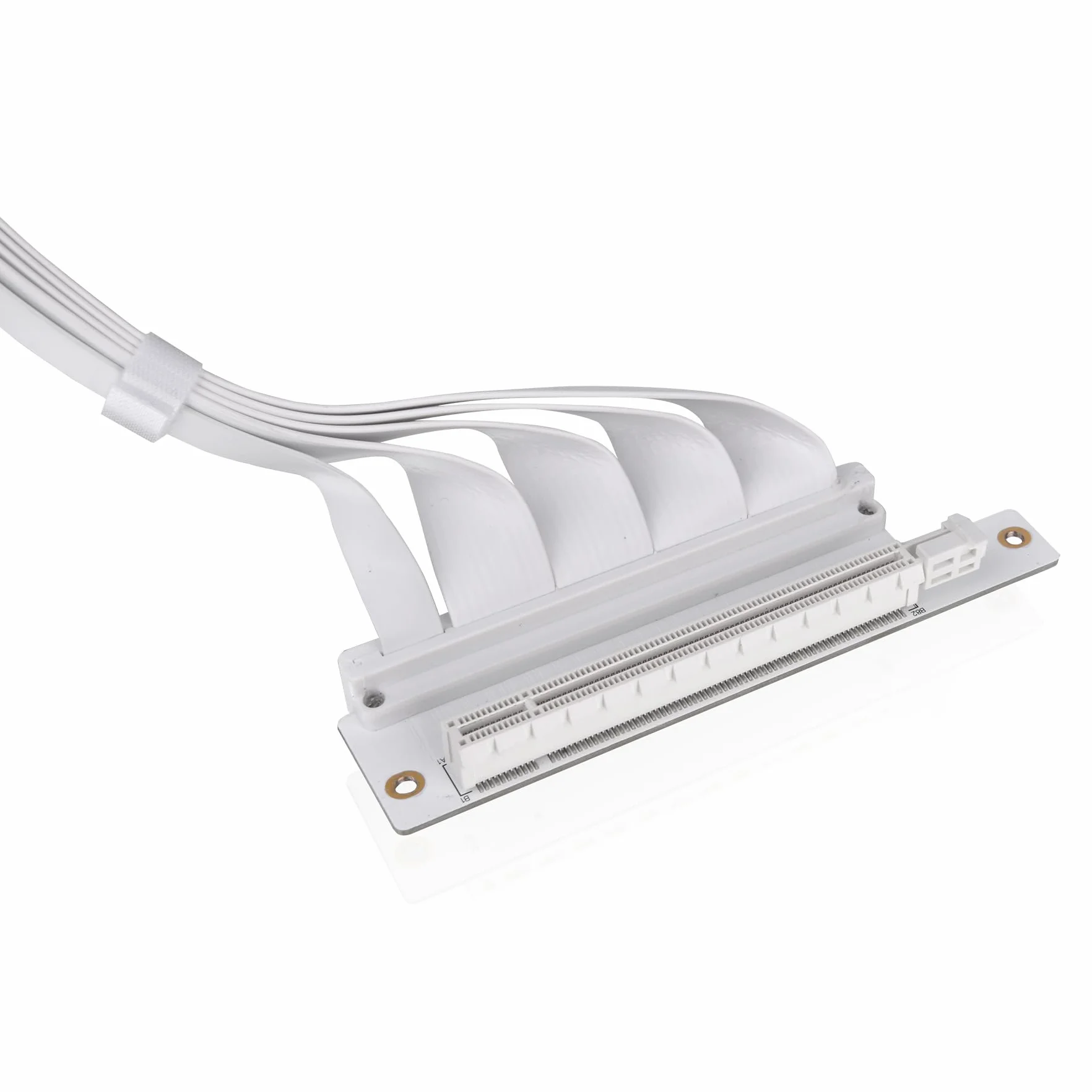 Thermaltake Cable elevador de conectores PCIe 4.0 duales de 90°; blanco; transmisión de alta velocidad de 16 Gbps; 400 mm; blindaje EMI; AC-077-CO6OTN-C1