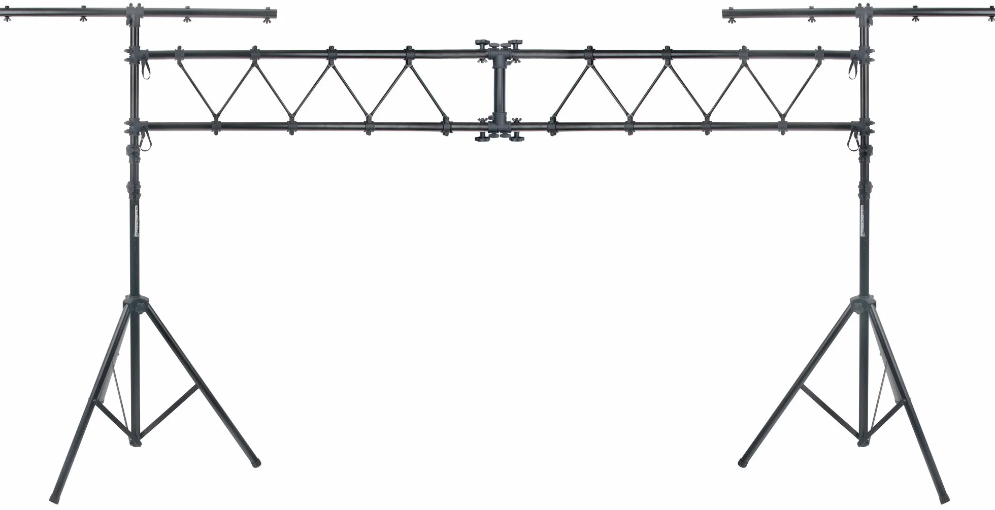 Sistema de Travesas Showlite LTS-100 (2x Soportes en T 2x Travesa Transversal, Ajustable en altura de 1,50m a 3,00m, Capacidad hasta 75kg) negro