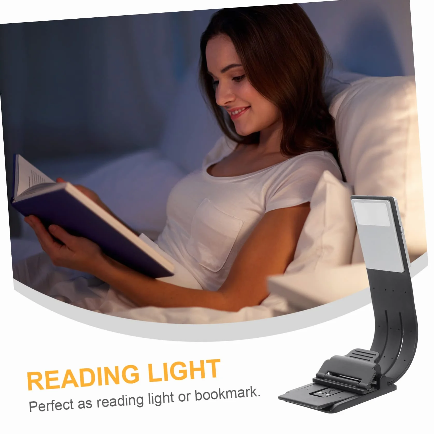 SHINEOFI Lámpara de Lectura Protección Ocular Recargable por USB LED con Clip Plegable de Plástico y Diseño Portátil para Lectura en Cama o Escritorio
