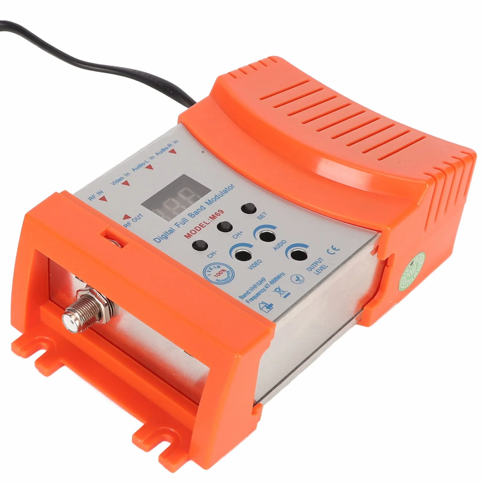 Modulador de RF Digital, M69CP Audio Video HDMI AV a Convertidor de RF Compatible con Formato PAL NTSC, Modulador de Enlace de TV VHF UHF para Decodificadores (Enchufe de la UE)