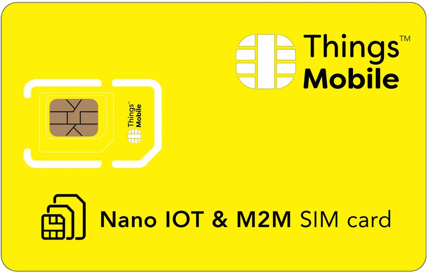 Things Mobile Tarjeta NANO SIM DATOS IOT M2M cobertura global GSM/2G/3G/4G sin costes fijos 10 € crédito