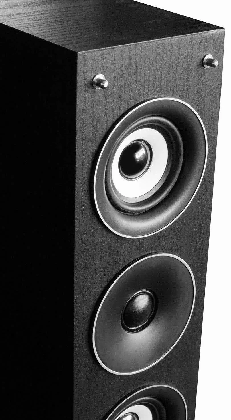 Fenton SHFT52B Altavoces HiFi de Suelo Torre 3 vías 500W 20Hz-20kHz 88dB Acabado Madera Negra