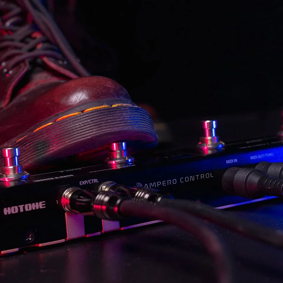 HOTONE MIDI Pedal controlador de pie Bluetooth Ampero Control de 4 botones