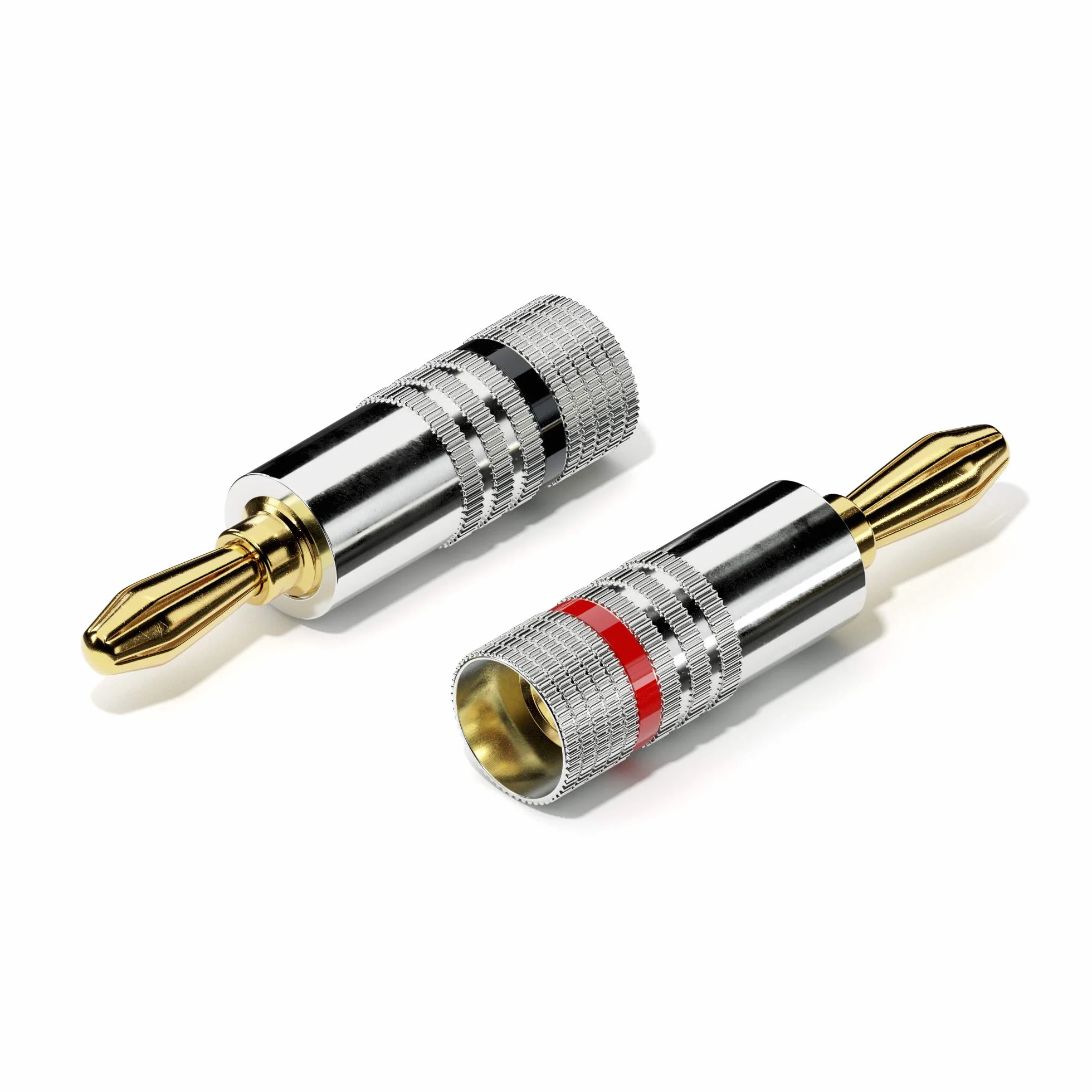 sonero® lote de 4 fichas bananas, verter todos los alambres de enceintes de un diámetro máximo de 6 mm², (12x rouge, 12x noir), plaqué o 24 quilates