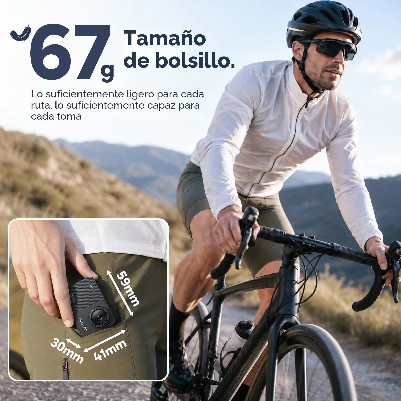 AKASO V50 X Cámara Deportiva 4K 128GB microSDXC U3 WiFi 20MP Sumergible 40M Pantalla Táctil Control Remoto