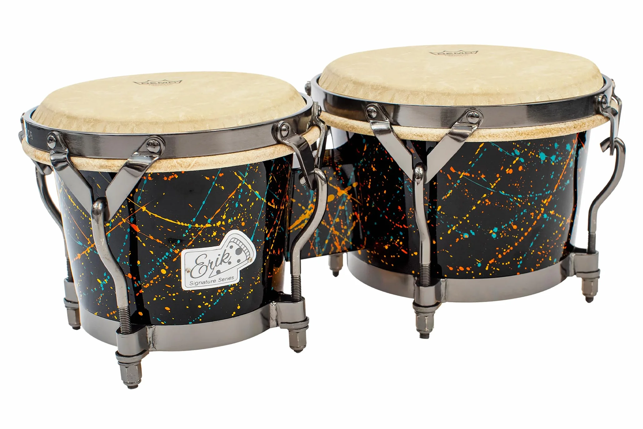 Toca Bongo Erik Piza 7« & 9» Negro Brillante/Salpicaduras de Color 5200-EPSP