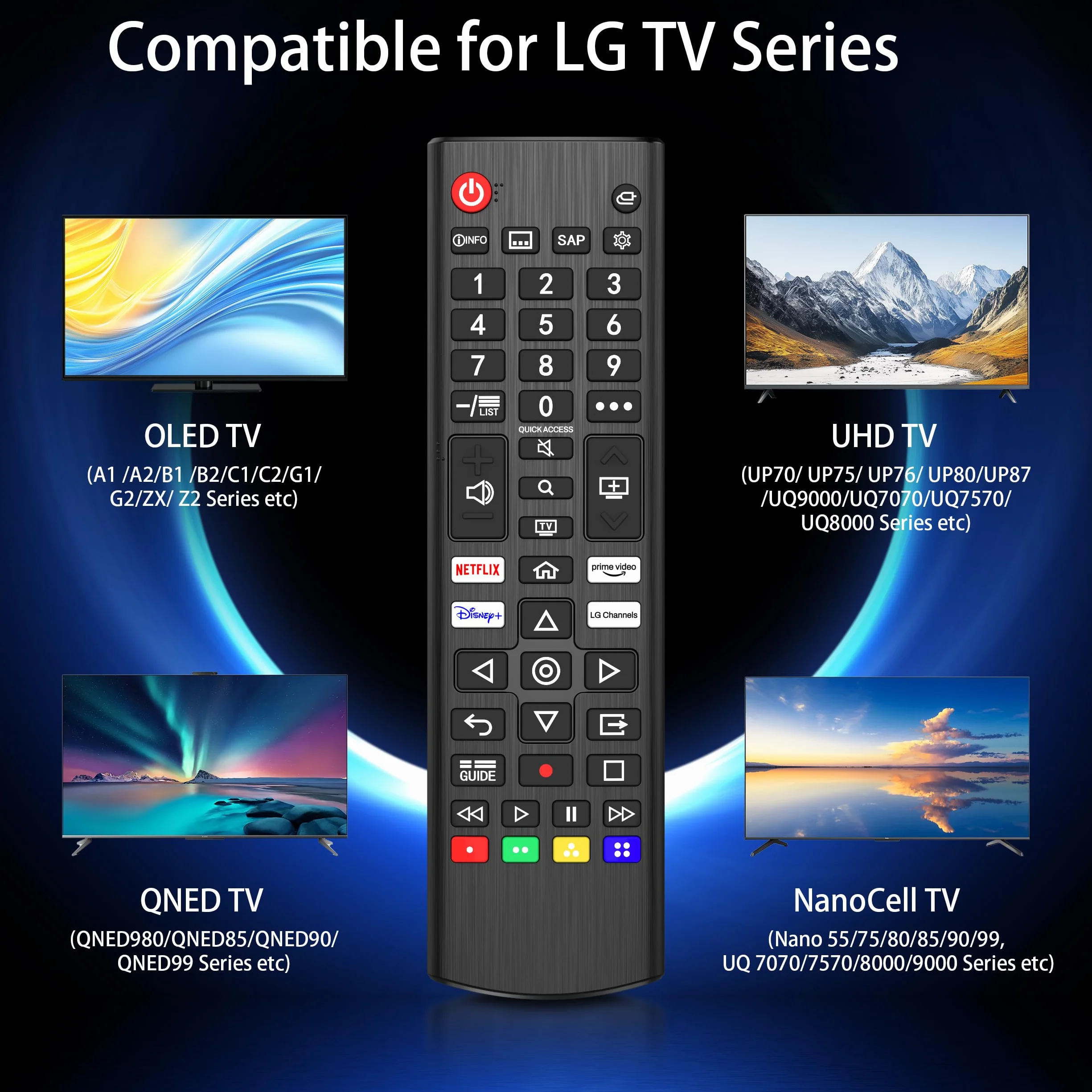 Mugust Universal Mando a Distancia para LG Smart TV AKB75095308