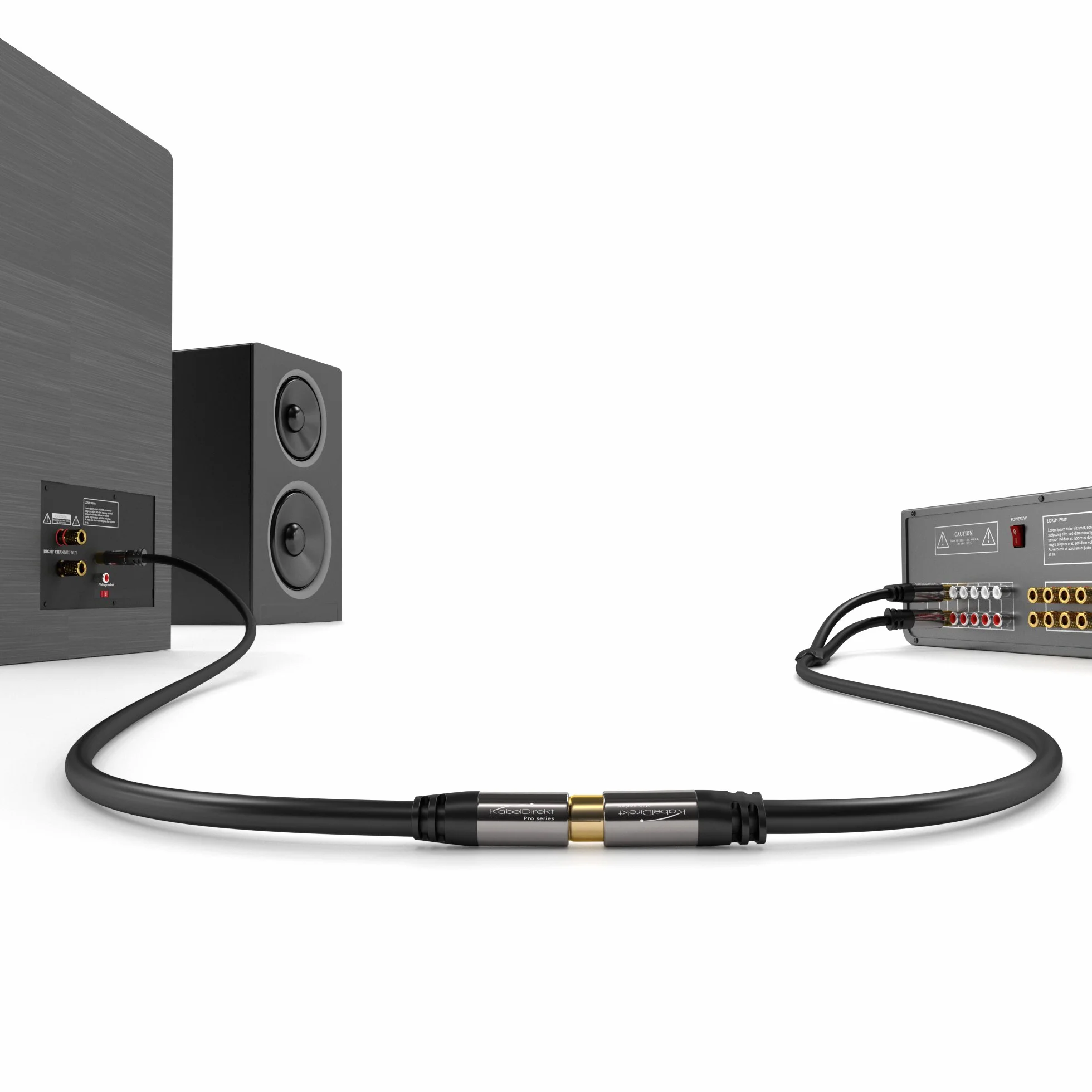 KabelDirekt – Cable de extensión Cinch, Audio/Digital/Video – 1,5m (cable coaxial, conectores macho/hembra RCA, para subwoofer/amplificador/HiFi, audio analógico/digital o video compuesto, 75 ohmios)