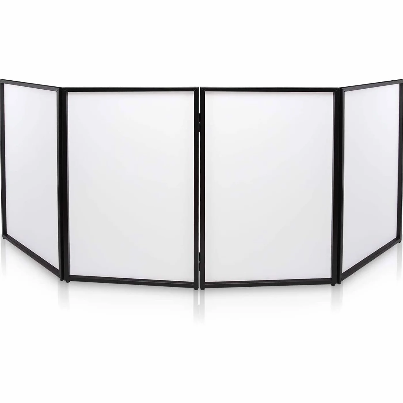 Pyle DJ Booth PDJFAC10 - Pantalla Protectora Plegable - Panel Frontal portátil para proyector de luz de vídeo con Marco de Acero Plegable - Lycra Spandex Extensible, Color Blanco