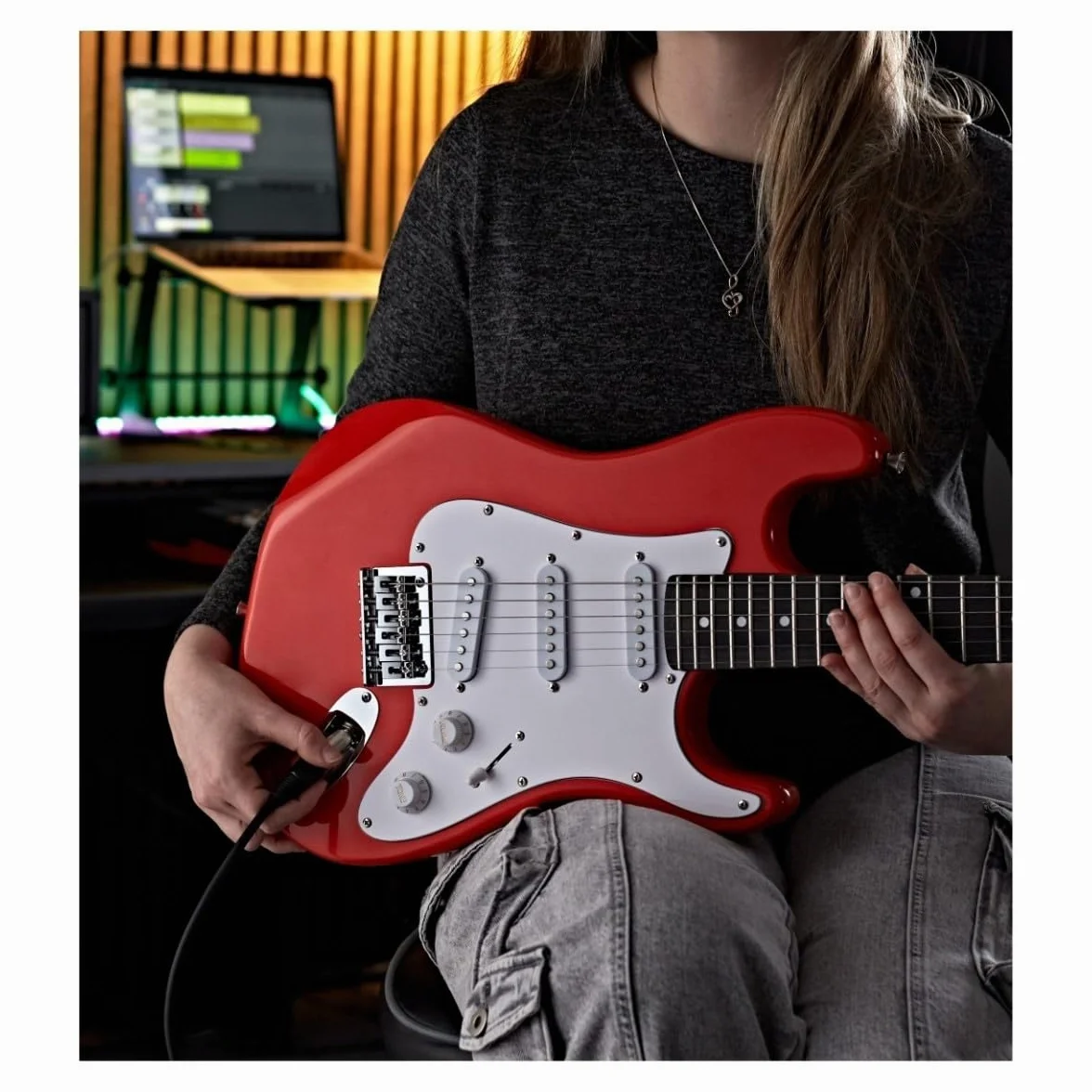 Guitarra eléctrica 3/4 LA Miniamp Pack Rojo