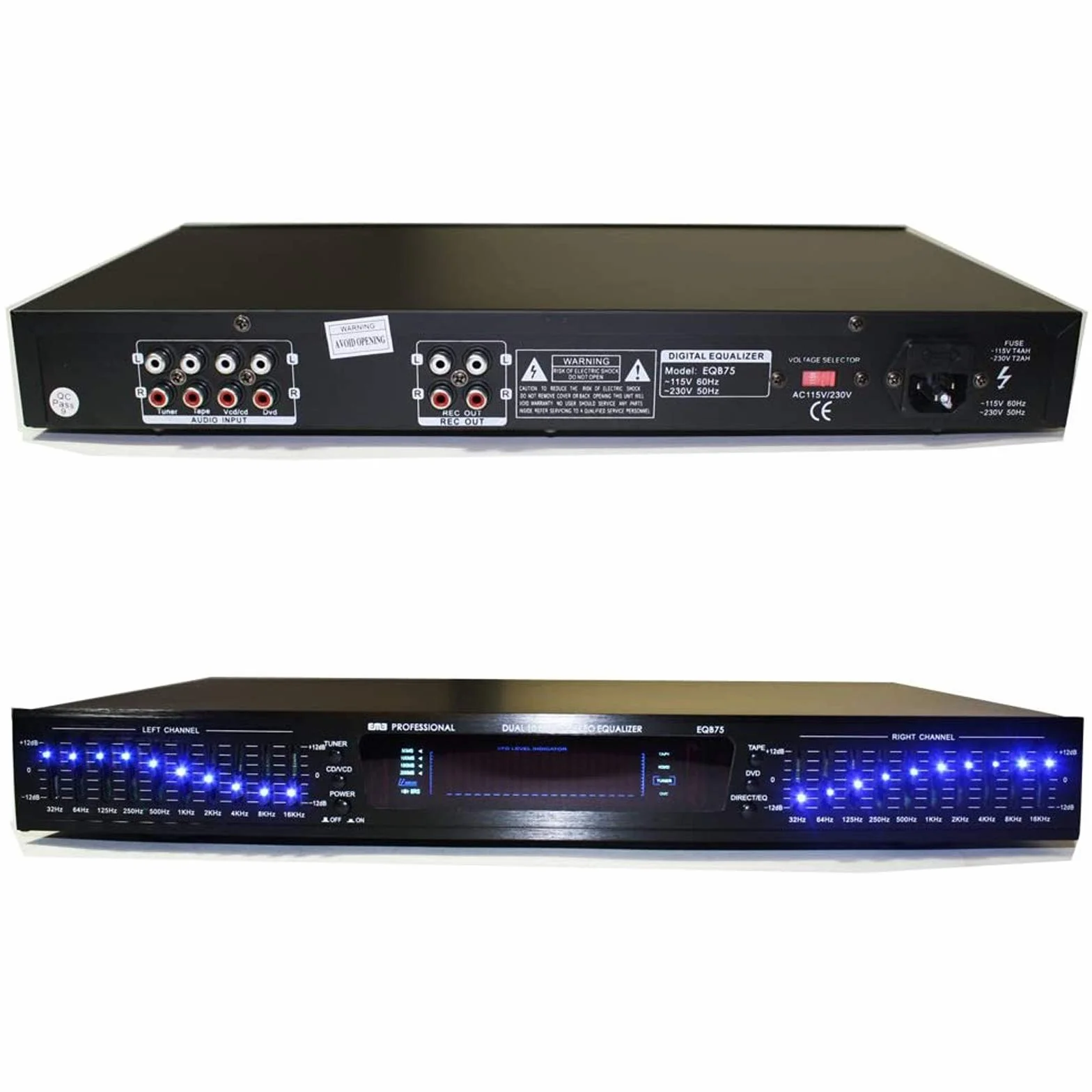 Emb – eqb75 – Dual 10 cinta ecualizador estéreo con analizador de espectro