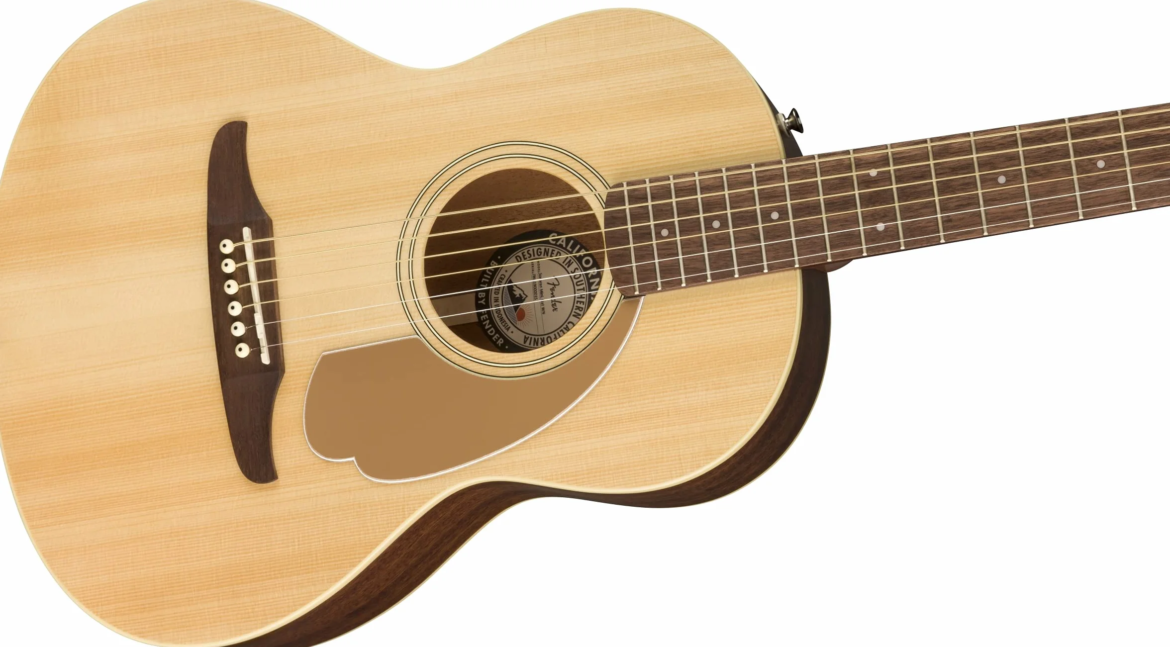 Fender Sonoran Mini Guitarra Acústica, Tapa de Abeto o Caoba, Escala de 24.1 Pulgadas, Cabeza Strat, Refuerzos Acanalados, Funda Incluida, Natural