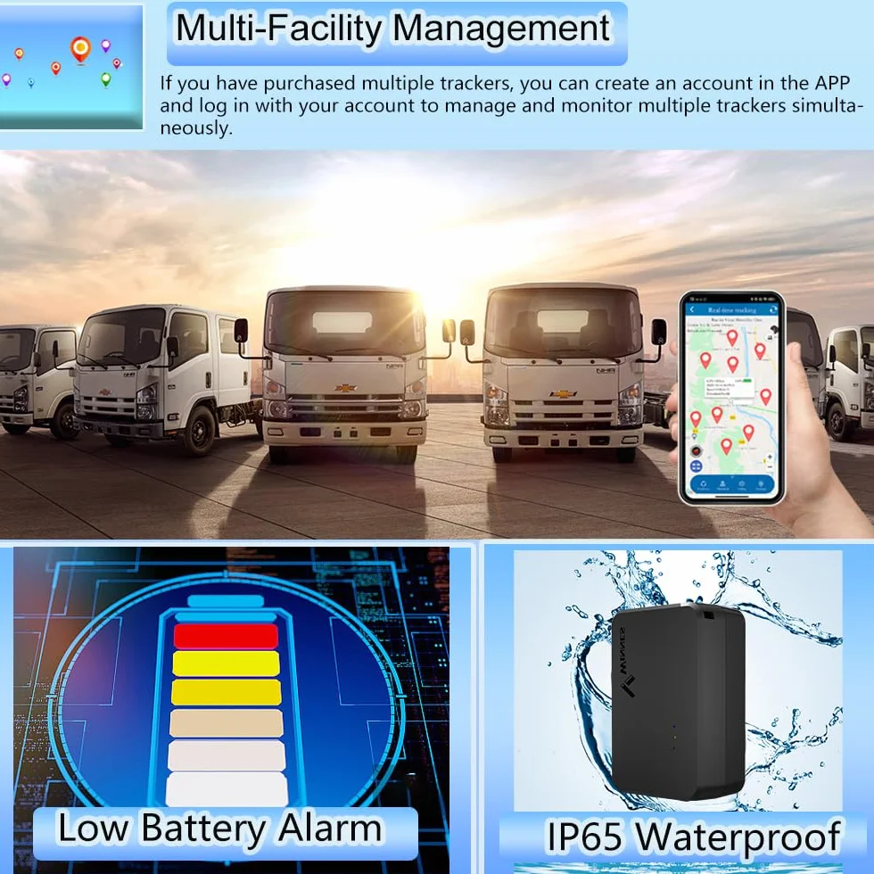 4G Localizador GPS para Coche con Tarjeta SIM 1500mAH Batería 60 Días Espera Rastreador GPS con Aplicación de Seguimiento en Tiempo Real 4G Tracker con Alarma Múltiples para 197 Países TK903