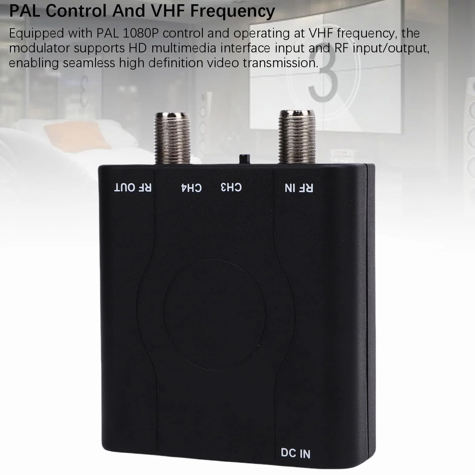 PUSOKEI Modulador HDMI a RF HDM61, Adaptador Convertidor HDMI a Coaxial con Control PAL 1080P, Admite Salida de Formato NTSC, para Consola de Juegos de TV Doméstica