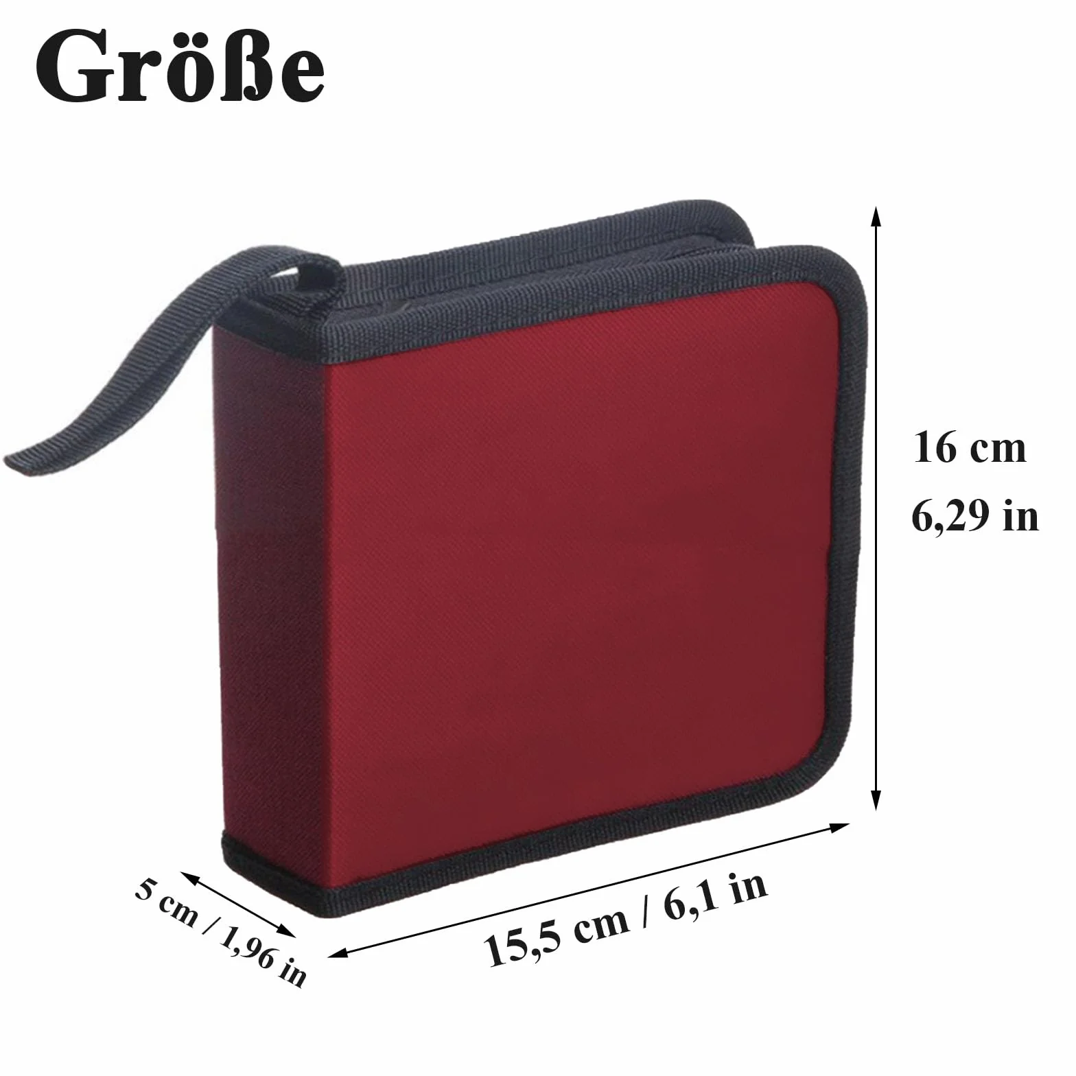 Bolsa de CD Svupue, Bolsa de Almacenamiento de Discos CD DVD para 40 Discos, Bolsa de Almacenamiento de CD para el Coche y el Hogar, Rojo