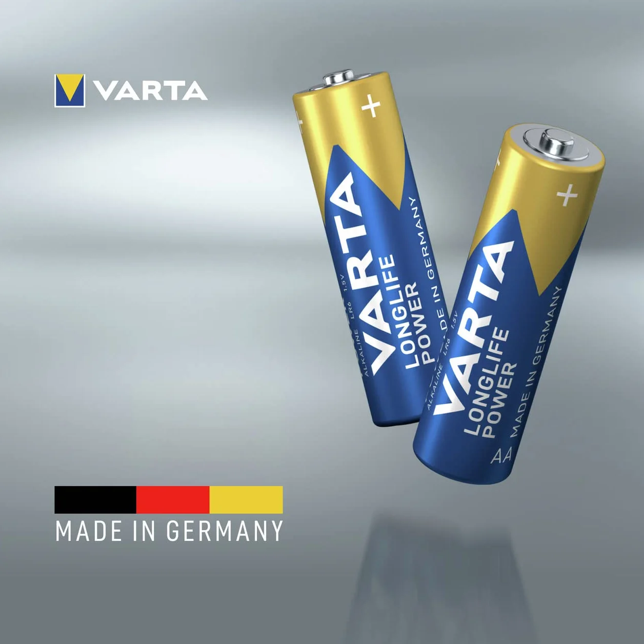 Varta Pila Longlife Power AA LR6 (paquete de 12 unidades), pila alcalina - «Made in Germany» - Adecuado para juguetes, linternas, mandos y otros aparatos que funcionan con pilas