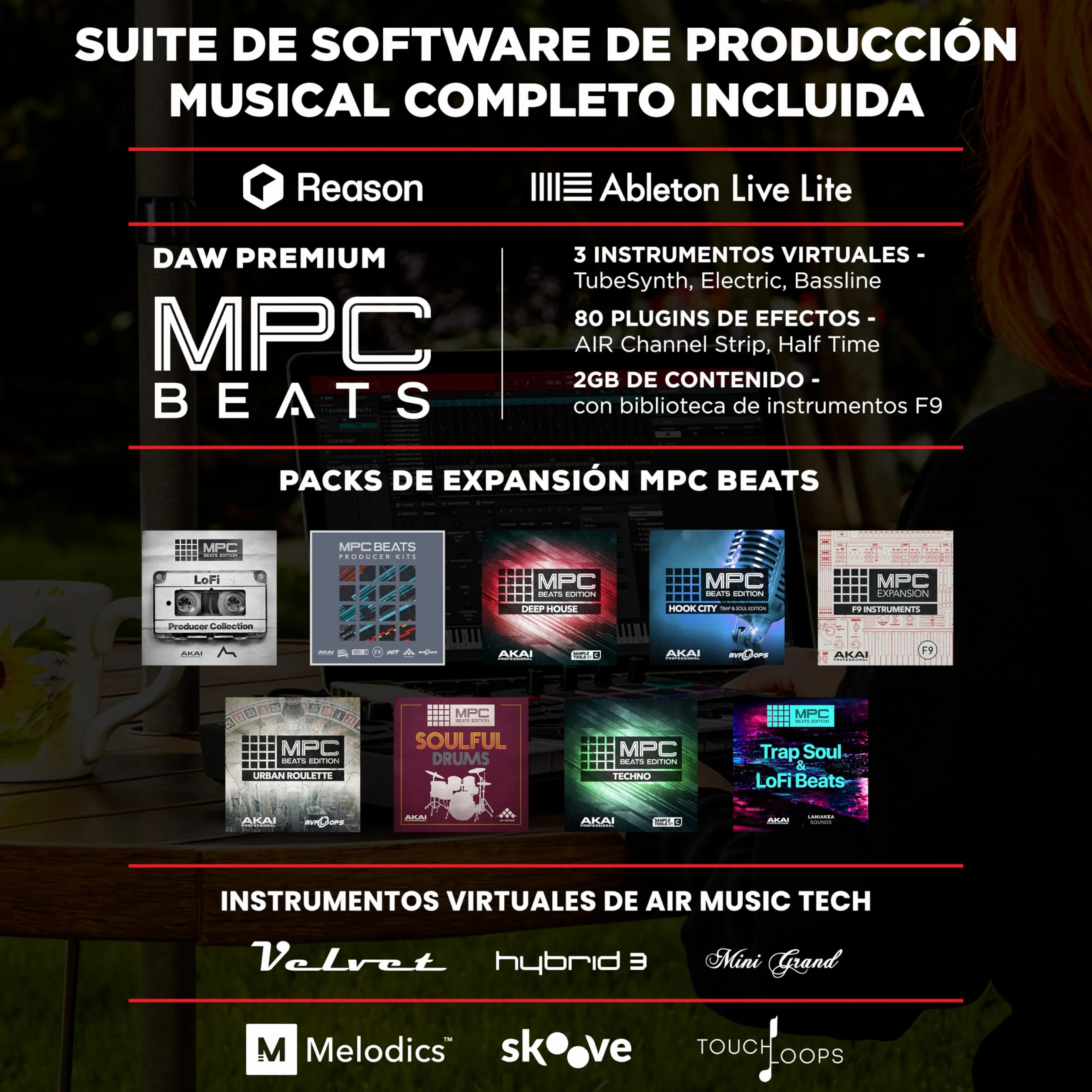 M-AUDIO Oxygen Pro Mini 32-Key USB MIDI Keyboard Controller para MacOS y WinOS, con Beat Pads, asignables perillas y faders, y Native Instruments Sound Pack (NKS Integración)