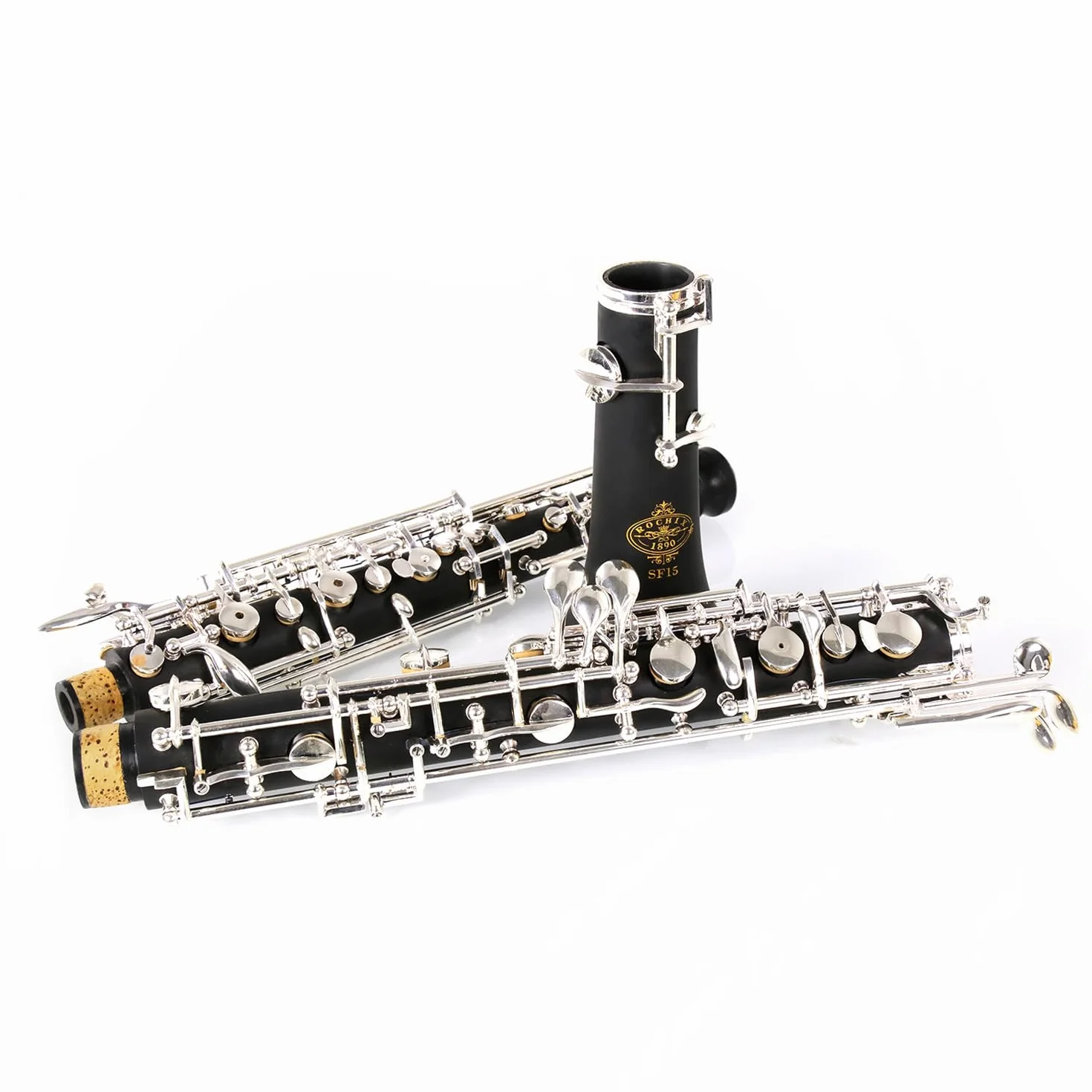 Rochix Oboe Beginner Student Level SF15 ABS Body Silver Plated Full Automatic C Tone with 1 Reed,1 Cleaning Cloth,1 Swab,1 Thumb Rest,1 Case and More