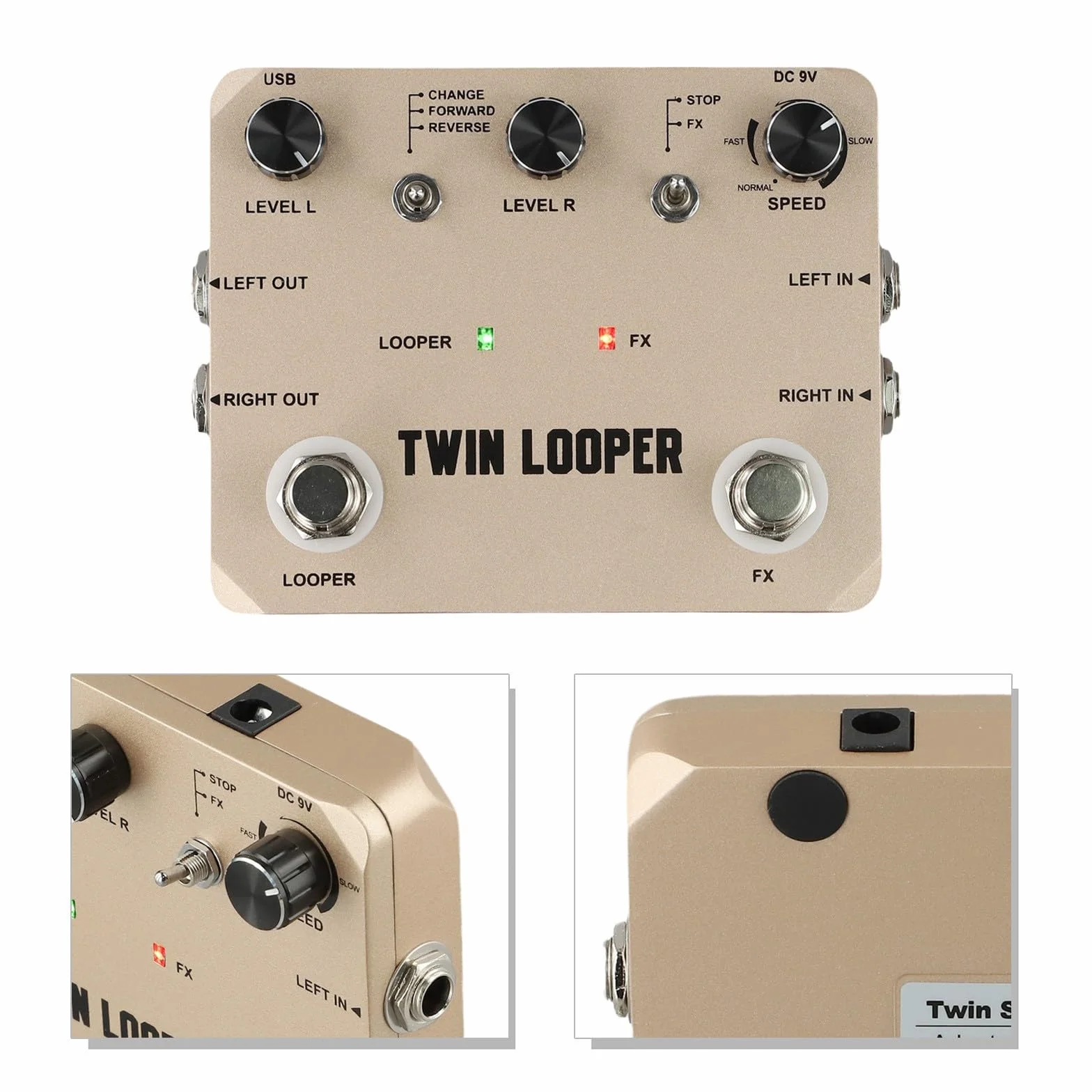Pedal de efectos de guitarra con 11 tipos de bucle y largo tiempo de grabación para crear música dinámica