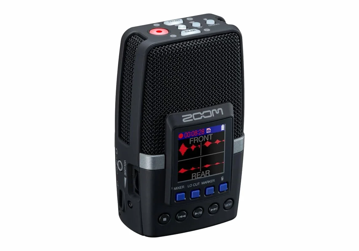 Zoom - H2essential - Grabador Estéreo Digital, Dictáfono, Grabador de Voz Audio Profesional de 4 Pistas con Pantalla LCD de 1,3'' y Puerto USB-C, Compatible con Mac, PC, Android e iOS, Batería de 20h