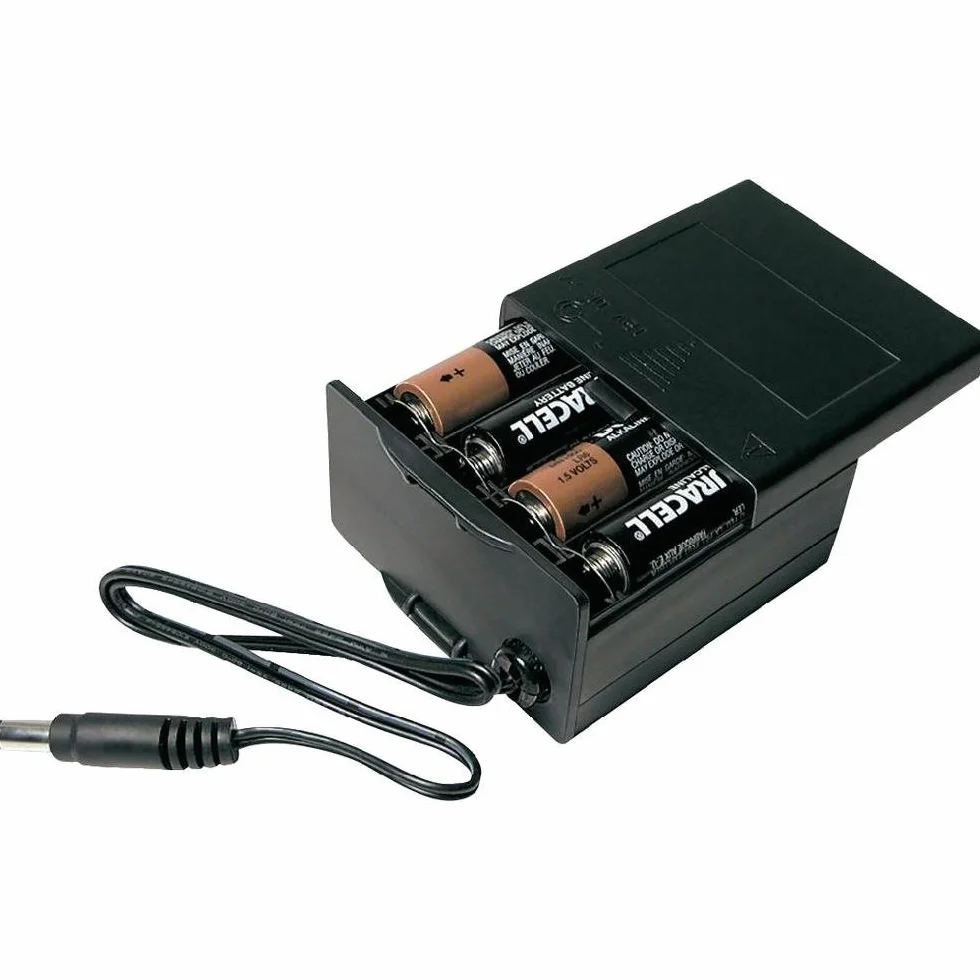 Portapilas para 8 Pilas R6 (AA) con 2 Tapas con Jack alimentación