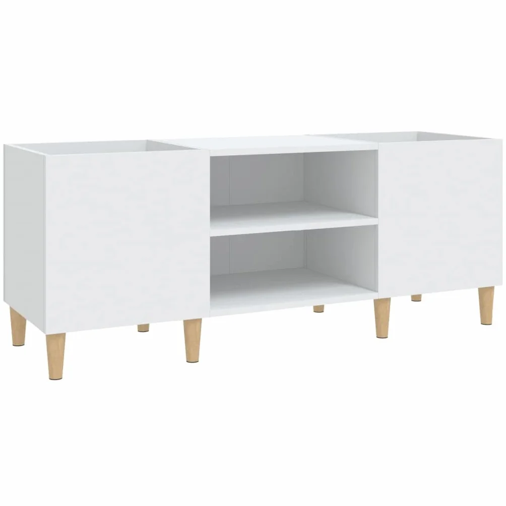 LAPOOH Mueble para Discos Madera contrachapada Blanco 121x38x48 cm, Estanteria CD, Mueble Tocadiscos, Mueble para Discos, Mueble para Vinilos, Mueble para Tocadiscos - 831925