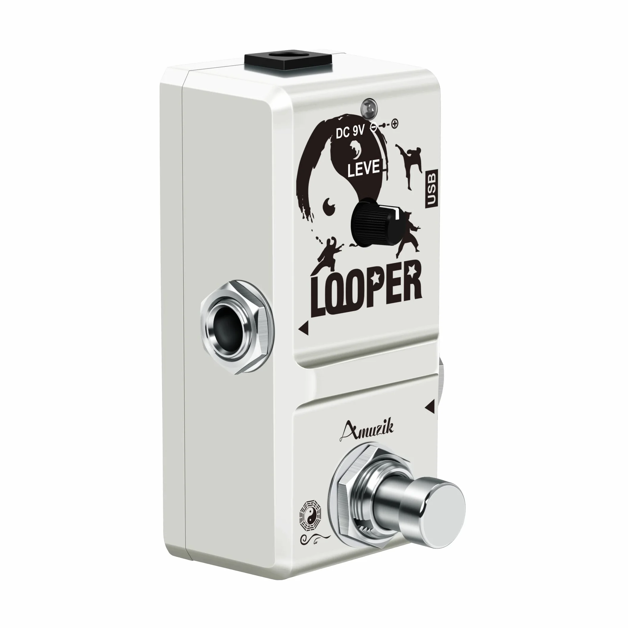 Amuzik Looper Electric Guitar Effect Loop Pedal 10 Minutes of Looping Unlimited Overdubs Puerto USB True Bypass