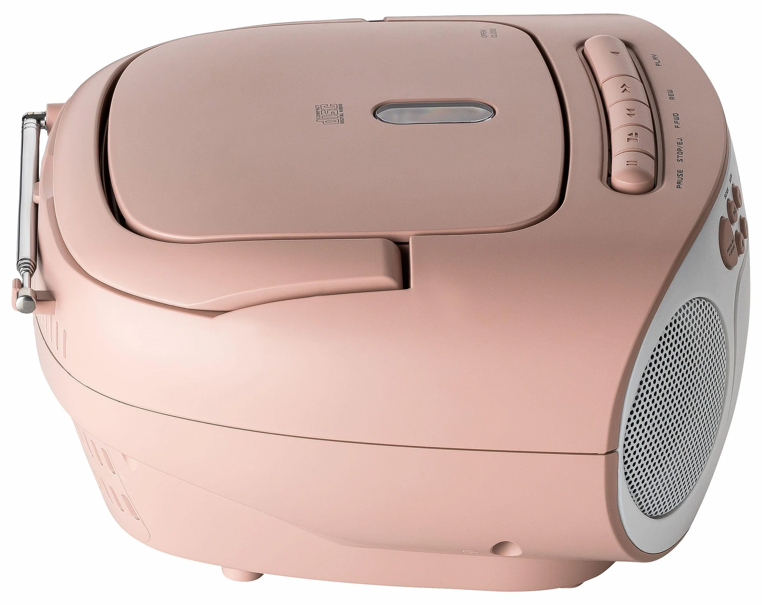 Reflexion RCR2260 Reproductor CD Casete Radio PLL FM Pantalla LCD Auxiliar Blanco Rosa