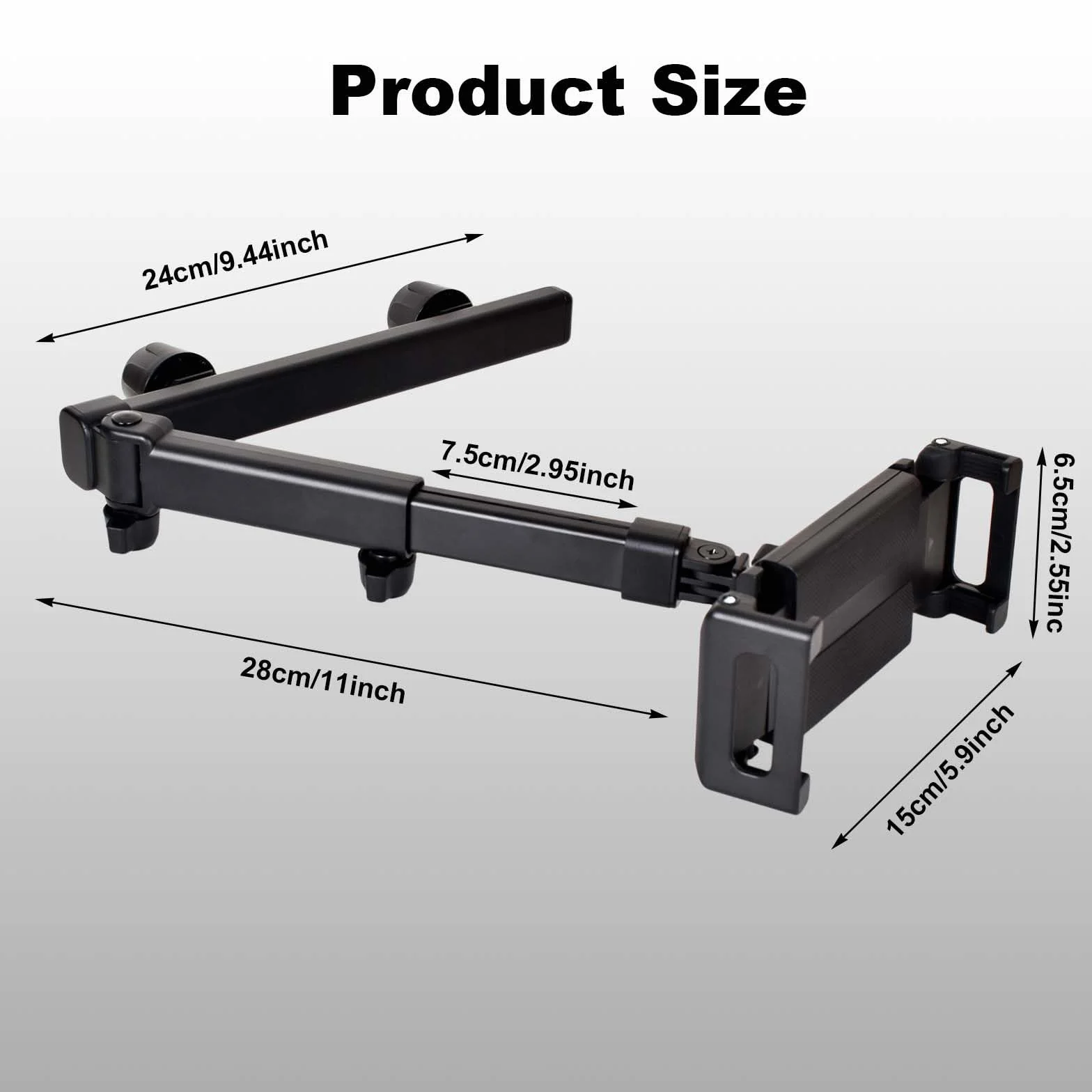 Soporte Tablet Coche Reposacabezas, 360° Rotación Soporte iPad Coche, Soportes Extensible Tablet Carro con Brazo de Extensión Plegable para Todos los Dispositivos de 5,4-13,2 Pulgadas