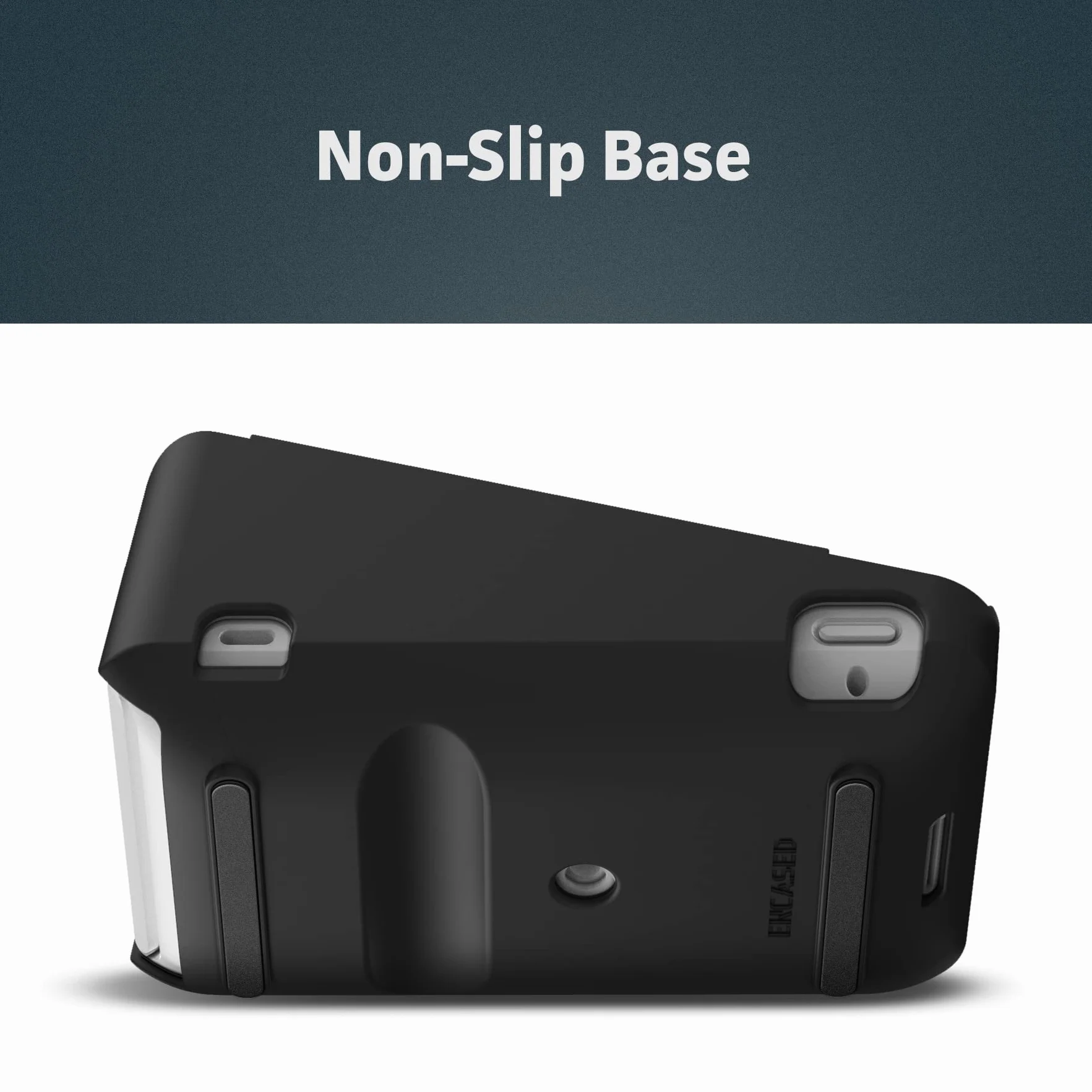 Encased Funda protectora y protector de pantalla para lector de tarjetas Square Terminal, carcasa rígida de goma con base antideslizante y vidrio templado, negro