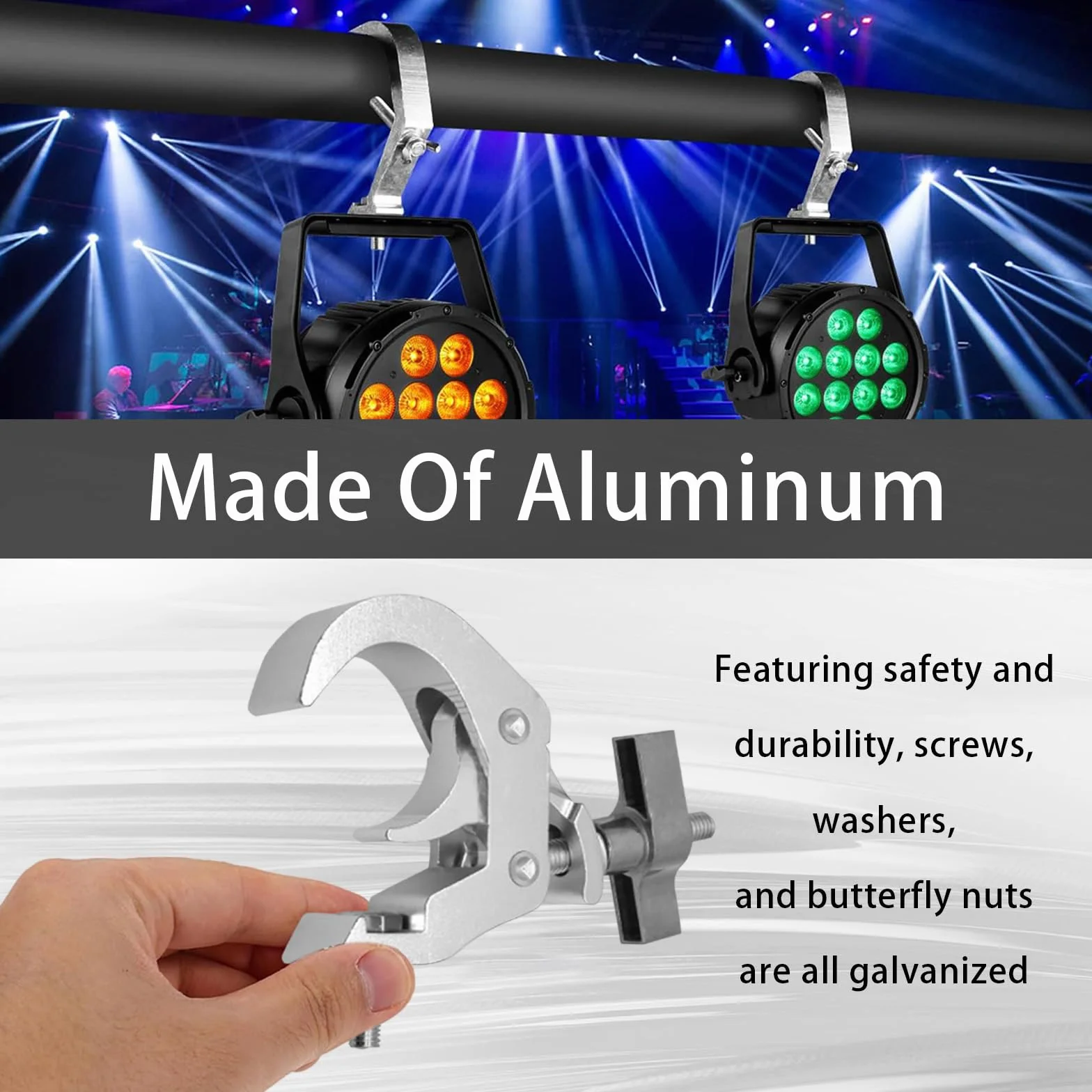 Abrazadera De Armazón Tipo O, 8PCS Soporte De Abrazadera De Armazón De 40-52mm Gancho De Abrazadera De Hebilla Rápida Para Focos Soporte Colgante Para Iluminación De Escenario De Hasta 150kg