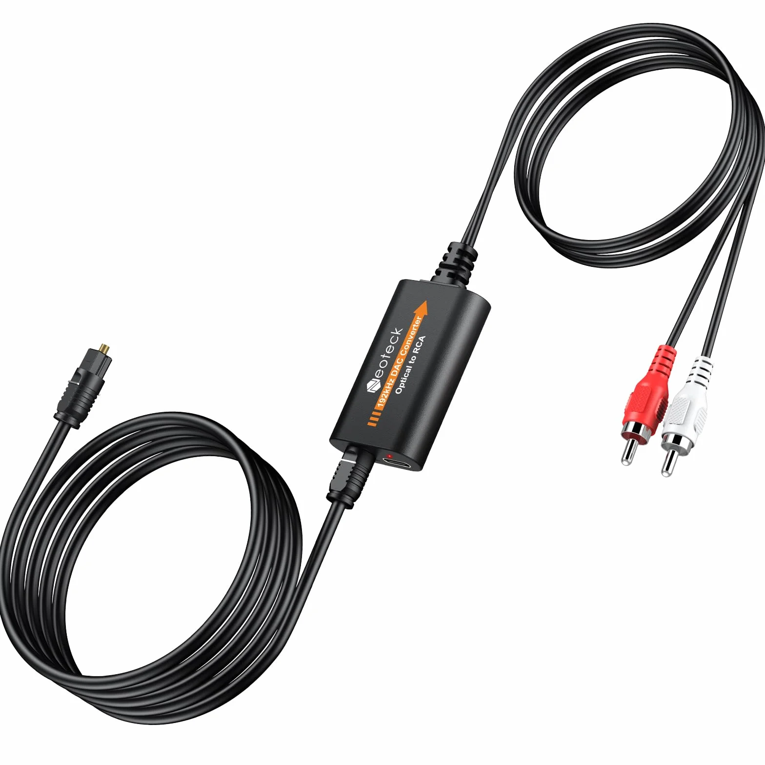 Neoteck 192kHz DAC Convertidor 5.9ft/1.8m Cable Óptico a RCA con Chip Amplificador de Audio SPDIF Toslink a RCA Adaptador para HDTV Set Top Box DVD Reproductor Blu-ray-Salida Macho