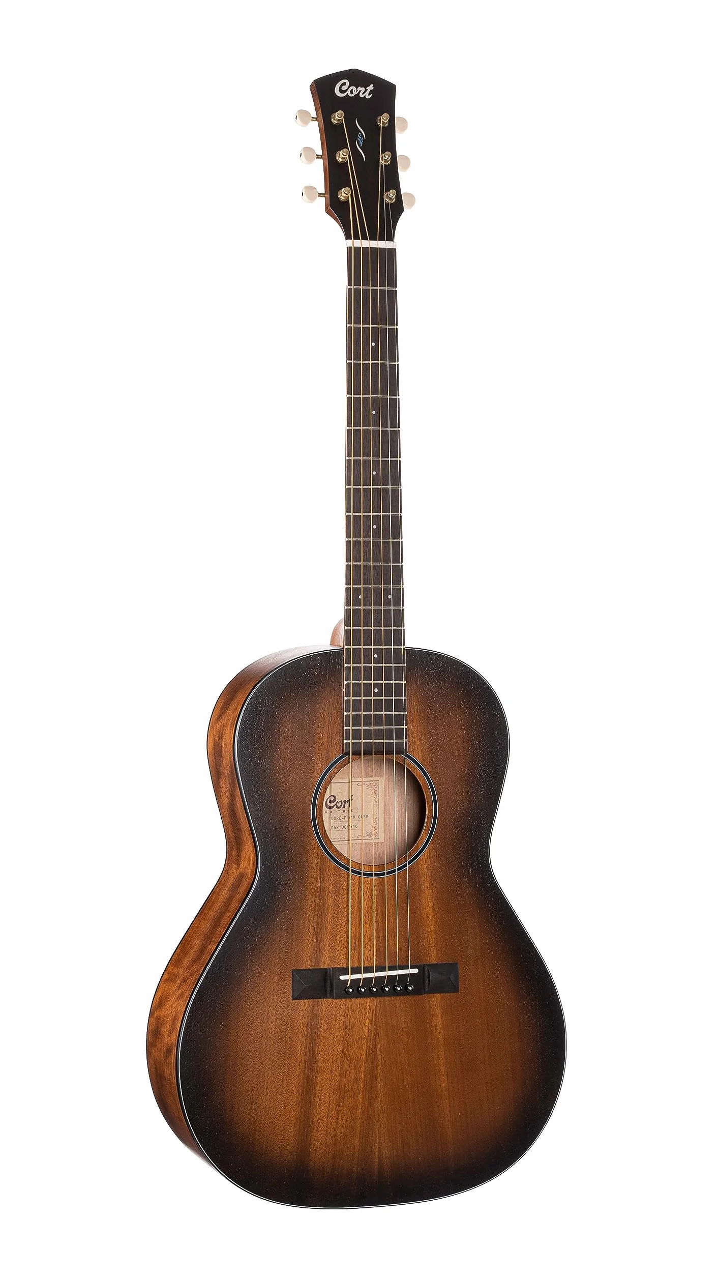 Cort Core PE - Guitarra electroacústica Parlor - Negro degradado poros abiertos (+ funda blanda)