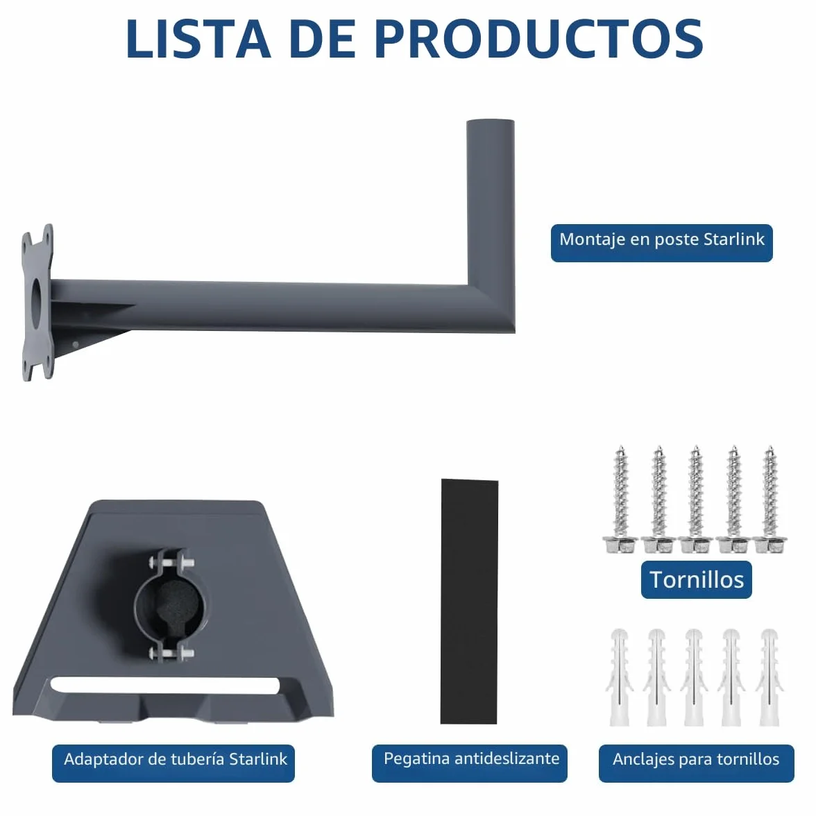 Soporte de Pared Compatible con Starlink Gen 3, Soporte V3 con Adaptador de Montaje en Poste, Kit de Montaje en Poste Compatible con Standard V3, (Largo)